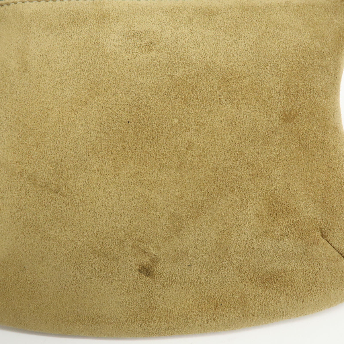 LOEWE Anagram Suede Accessory Pouch Makeup Bag Pouch Beige Gold