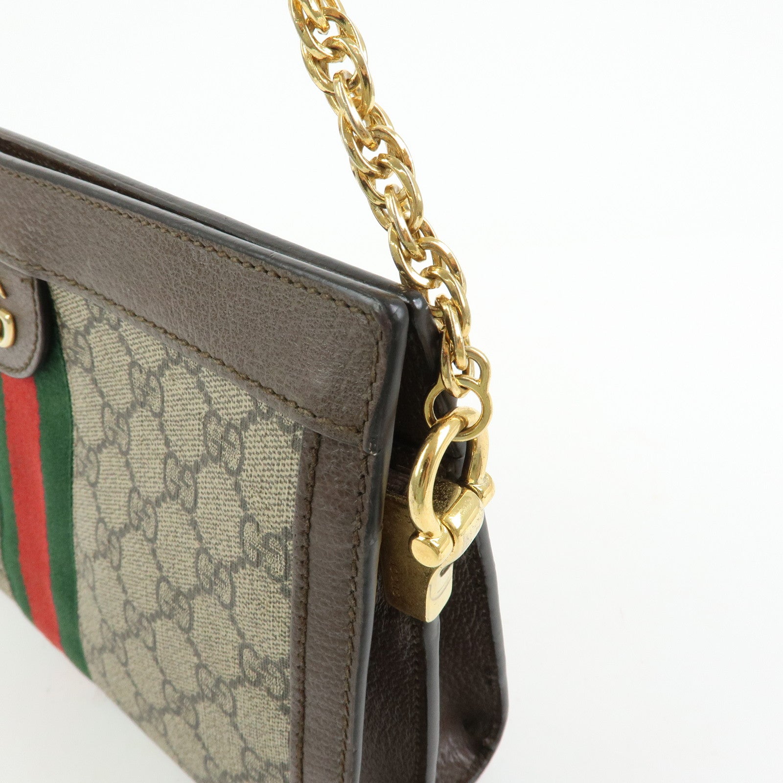 GUCCI Ophidia Sherry GG Supreme Chain Shoulder Bag Beige Brown 503877