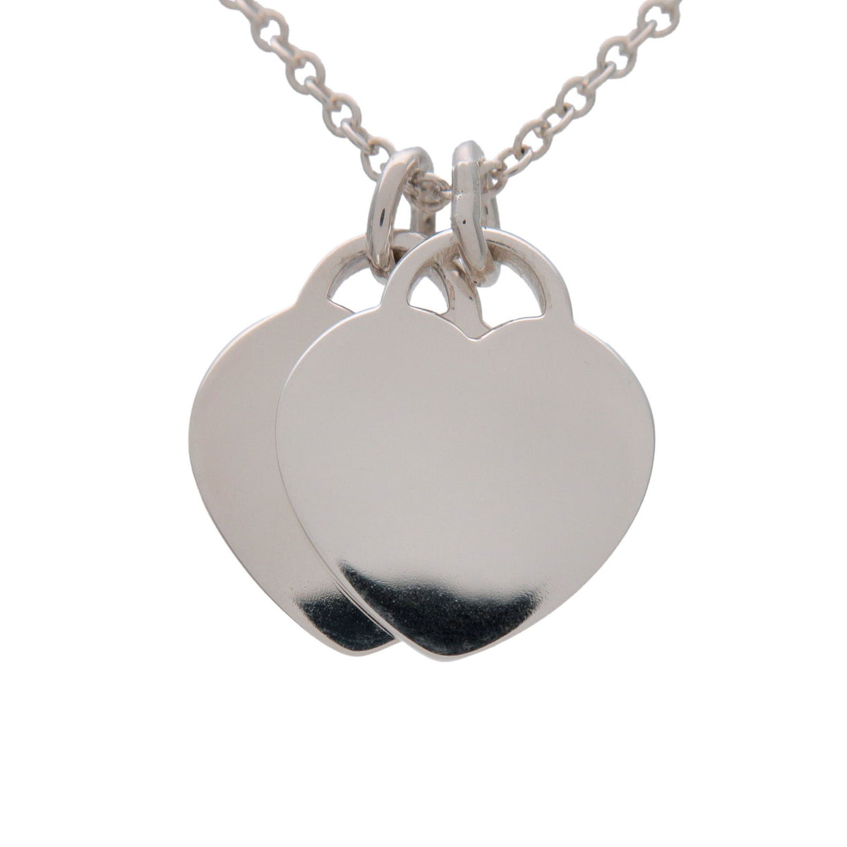 Tiffany & Co Return to Tiffany Mini Double Heart Tag Necklace SV925