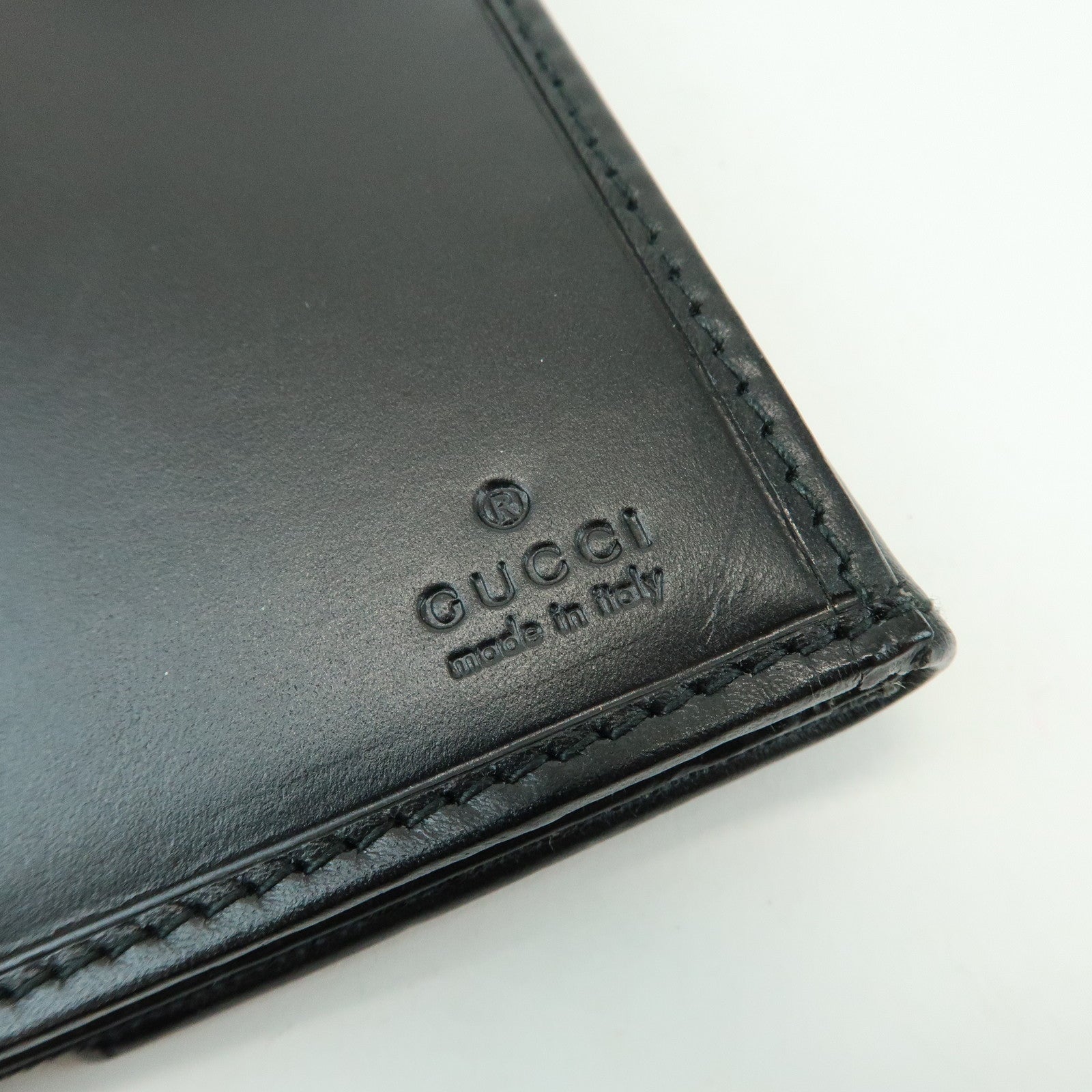 GUCCI Jackie GG Canvas Leather Bi-fold Long Wallet Black