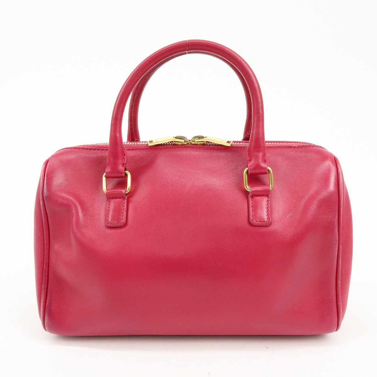 SAINT LAURENT PARIS Baby Duffle Leather 2Way Hand Bag Fuchsia 330958