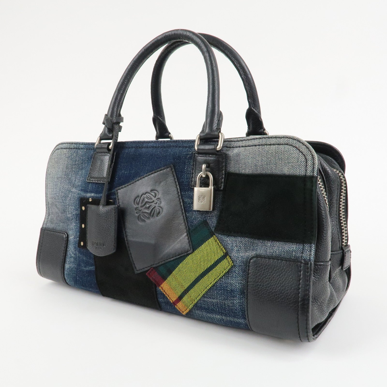 LOEWE Amazona 35 Anagram Denim Leather Junya Watanabe Hand Bag Used