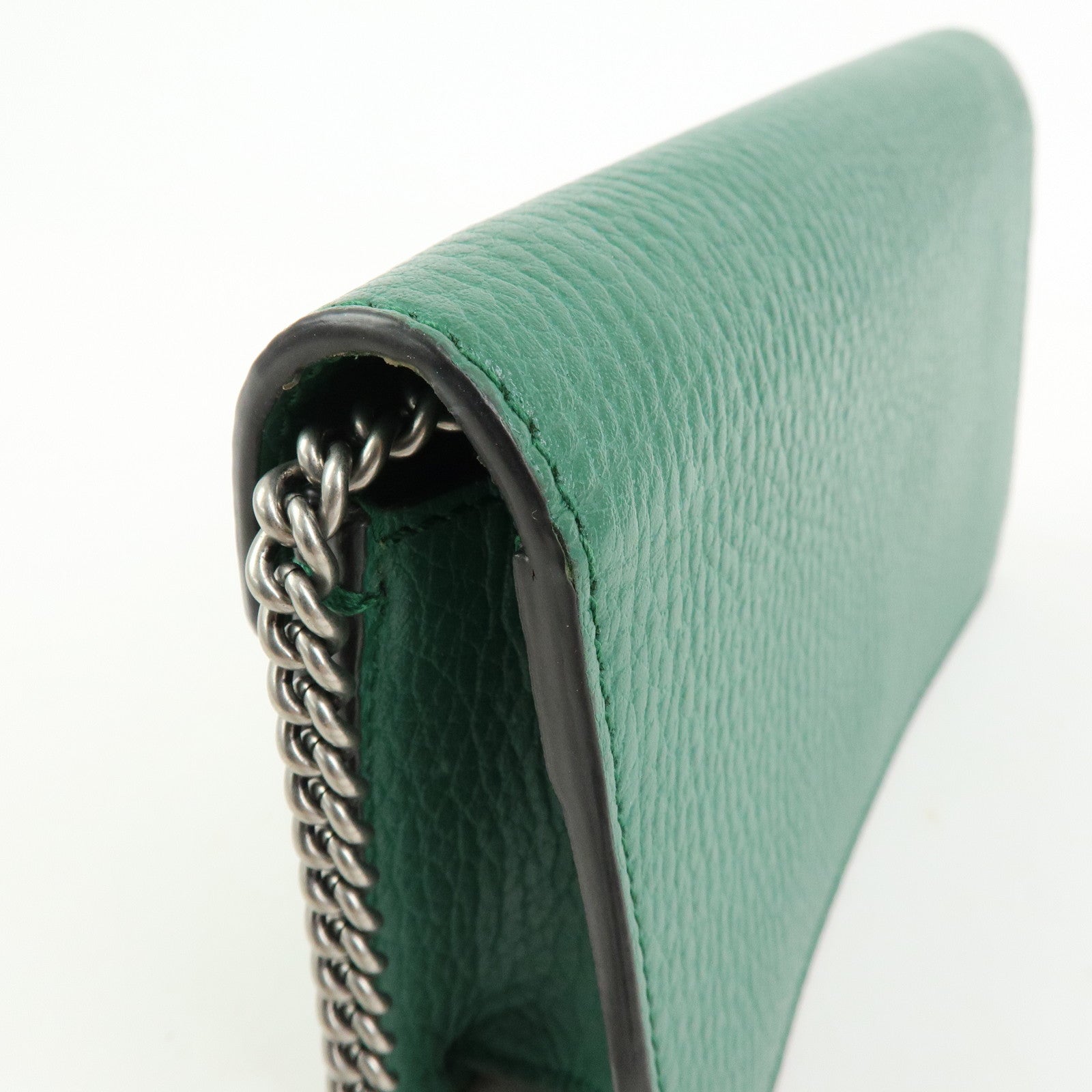 GUCCI Dionysus Super Mini Bag Leather Chain Shoulder Bag Green 476432