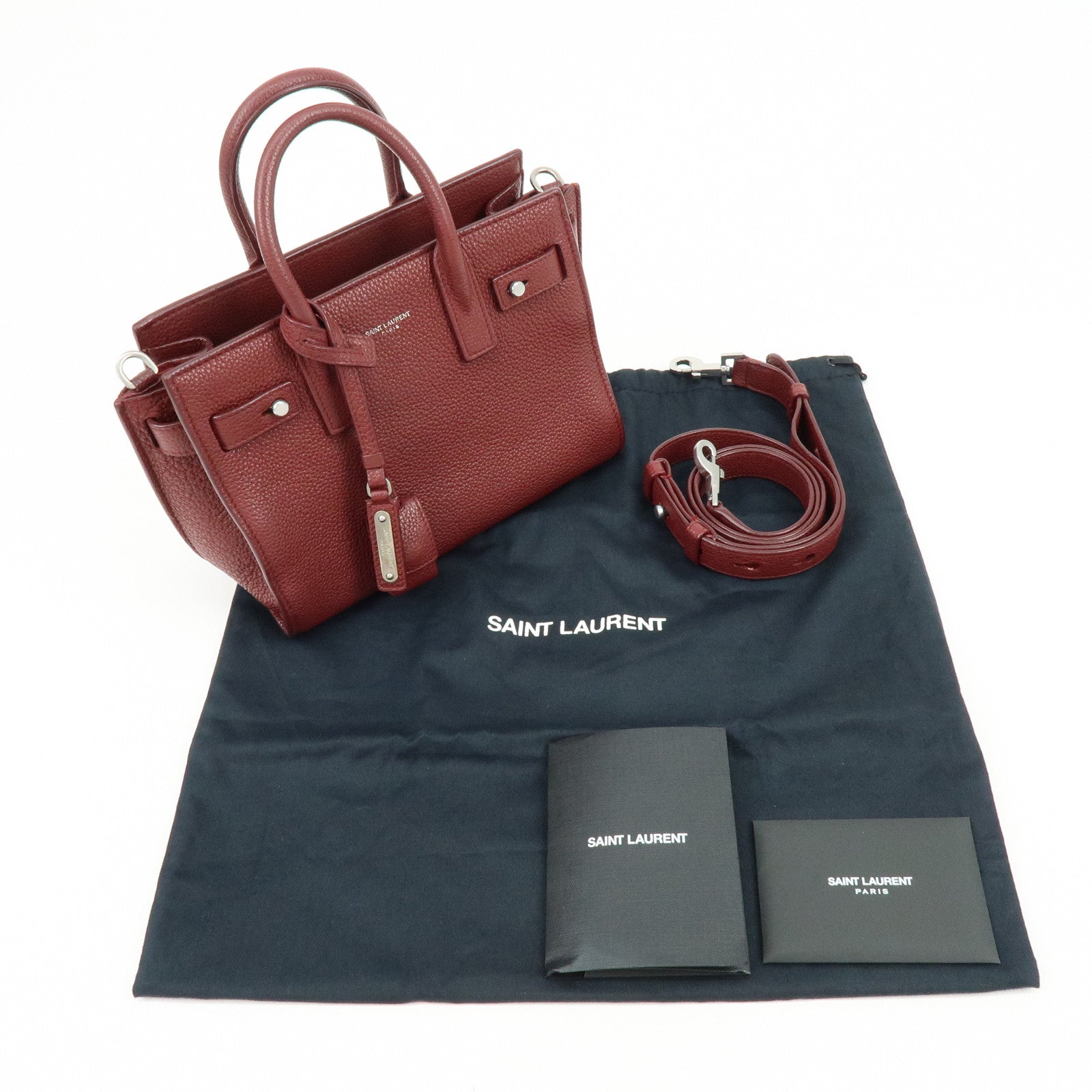SAINT LAURENT PARIS Calf Leather Sac de Jour 2Way Hand Bag 485019