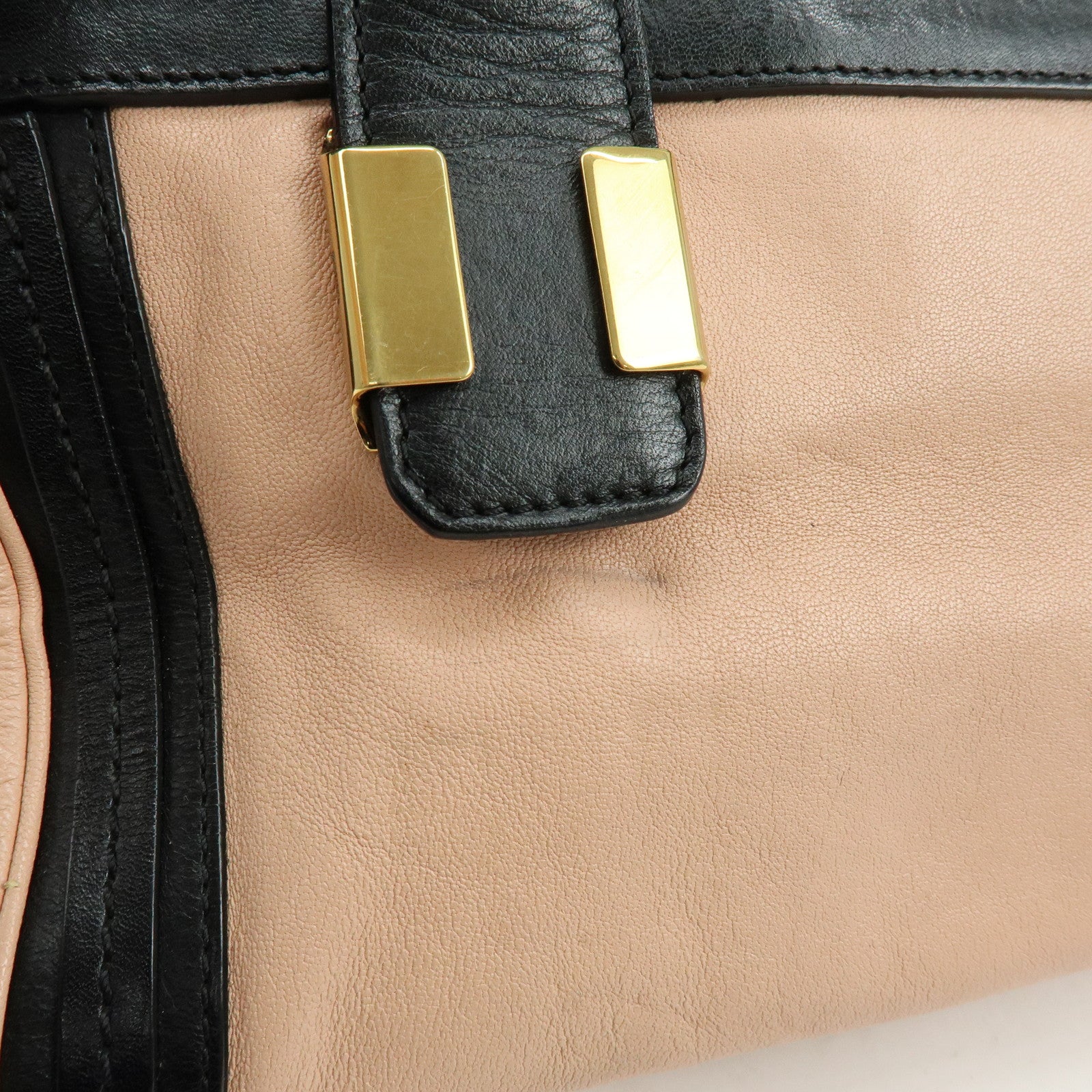 Chloe Alice Leather 2Way Bag Hand Bag Shoulder Bag Black Pink Beige