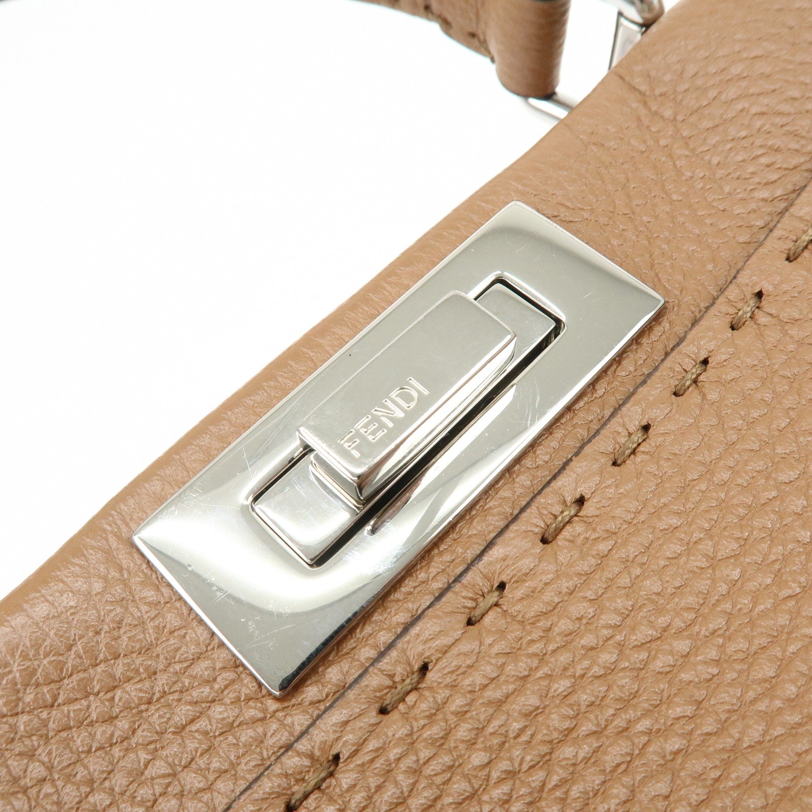 FENDI Selleria Peekaboo Medium Leather 2Way Hand Shoulder Bag 8BN290