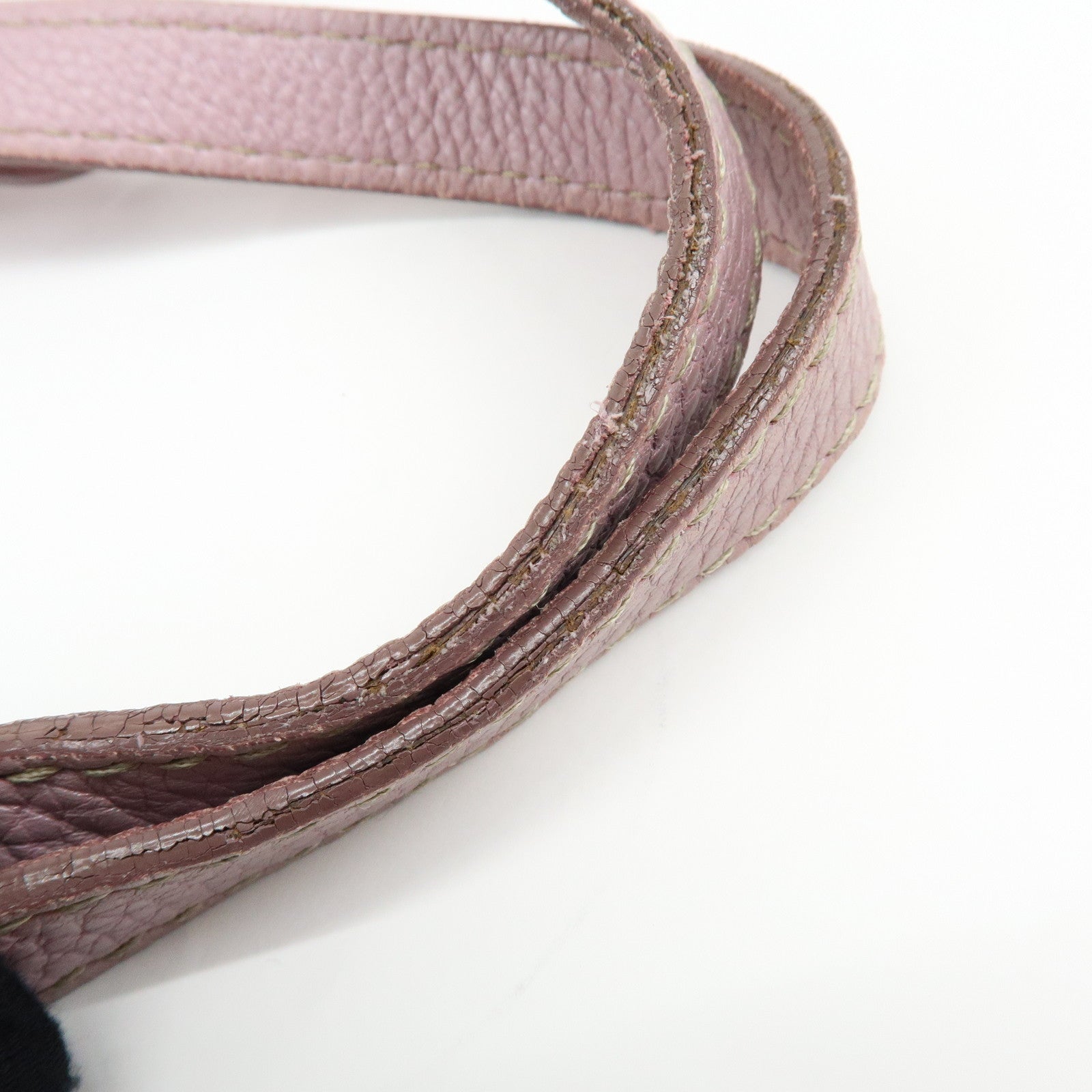 FENDI Selleria Leather Shoulder Bag Hand Bag Purple 8BR595