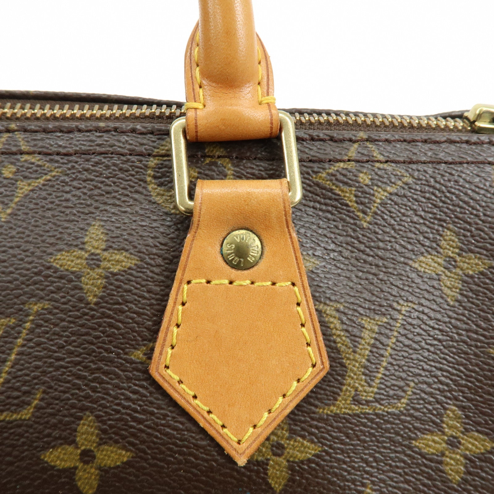 Louis Vuitton Monogram Speedy 25 Canvas Leather Boston Bag Brown M41528