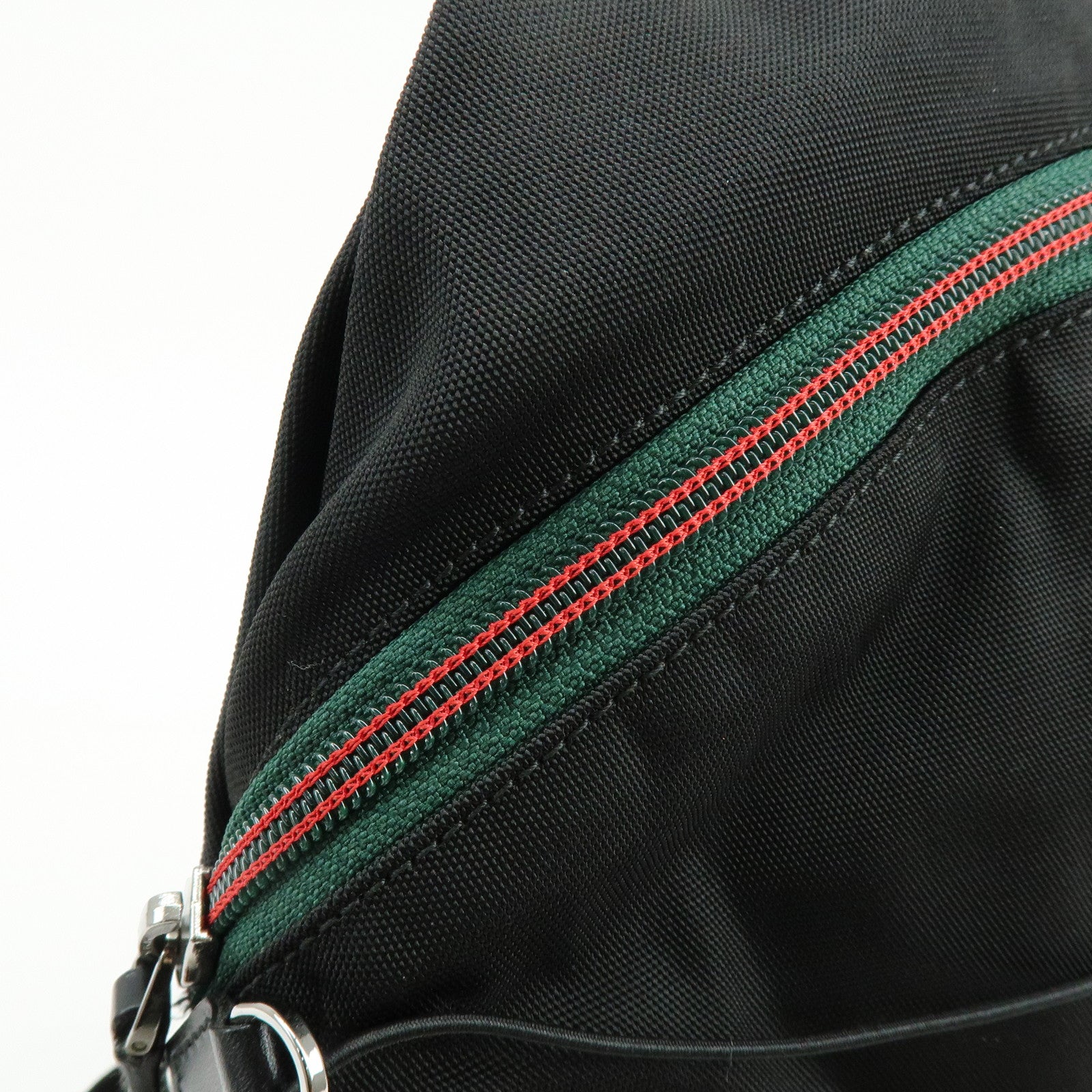 GUCCI Sherry Canvas Leather Backpack Rucksack Black 122349