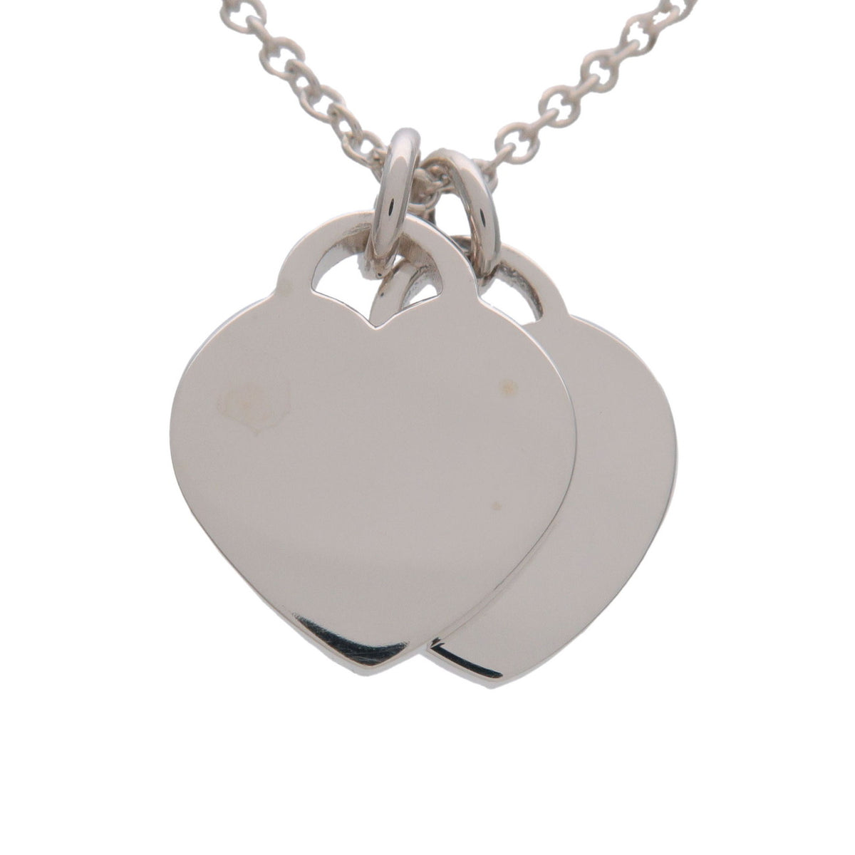 Tiffany & Co Return to Tiffany Mini Double Heart Tag Necklace SV925