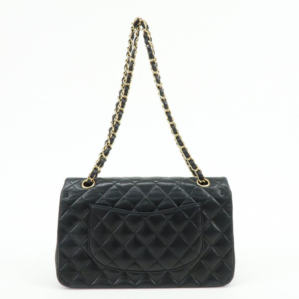 CHANEL Matelasse 25 Double Flap Lamb Skin Chain Shoulder Bag A01112