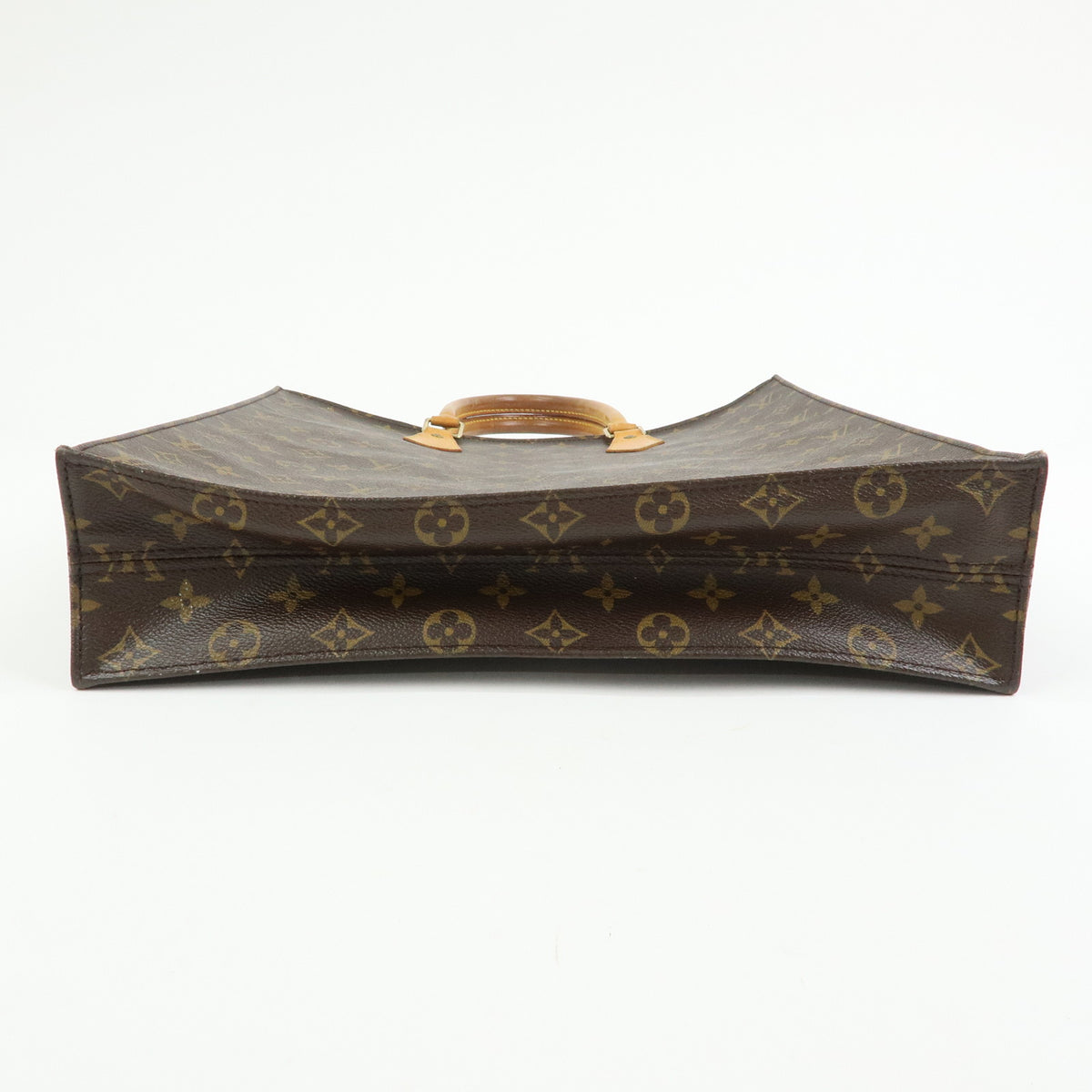 Louis Vuitton Monogram Sac Plat Tote Bag Hand Bag Brown M51140
