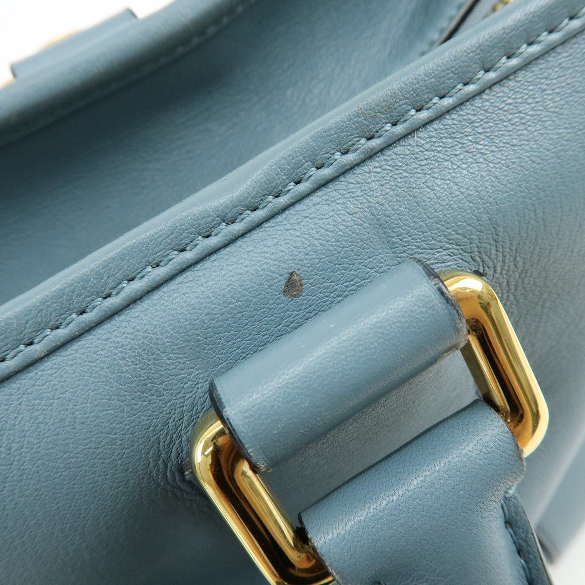 LOEWE Anagram Amazona 36 Leather 2Way Hand Bag Boston Bag Blue