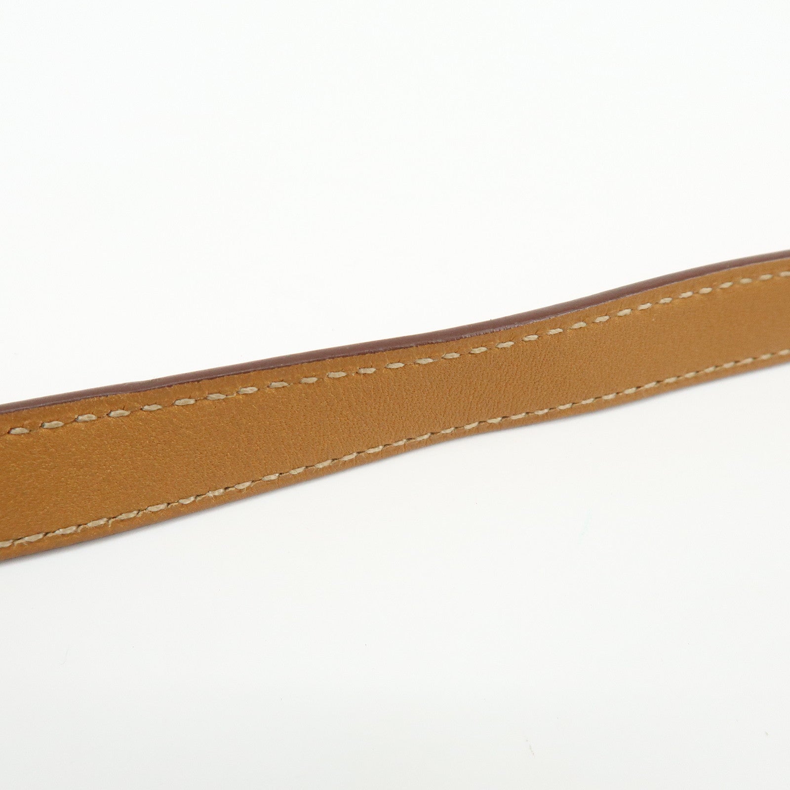 HERMES Kelly Double Tour Leather Bangle Bracelet ☐P Stamped Orange