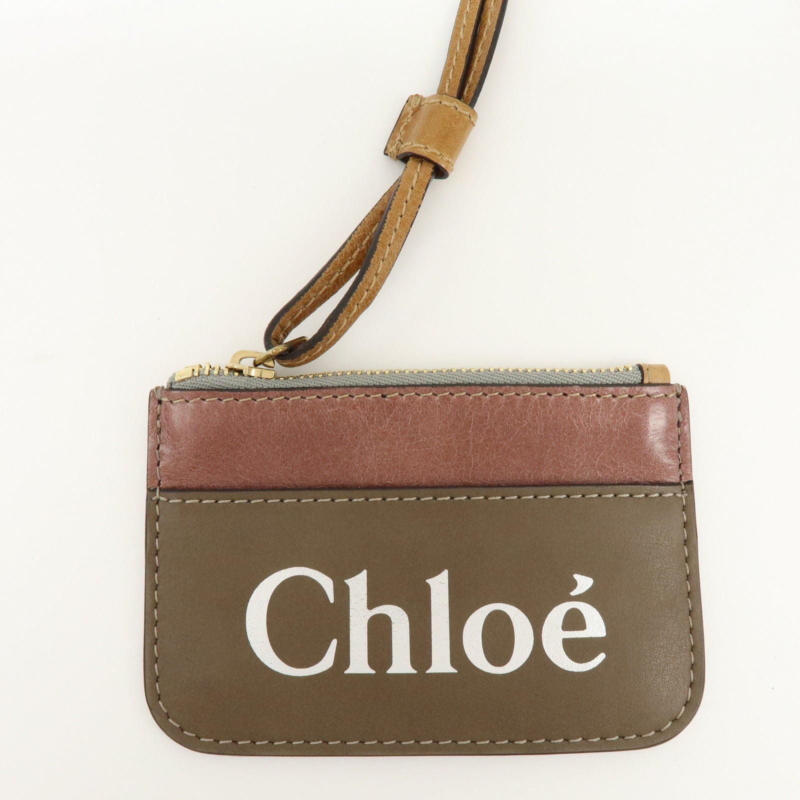 Chloe Sam Leather 2Way Bag Hand Bag Shoulder Bag Greige