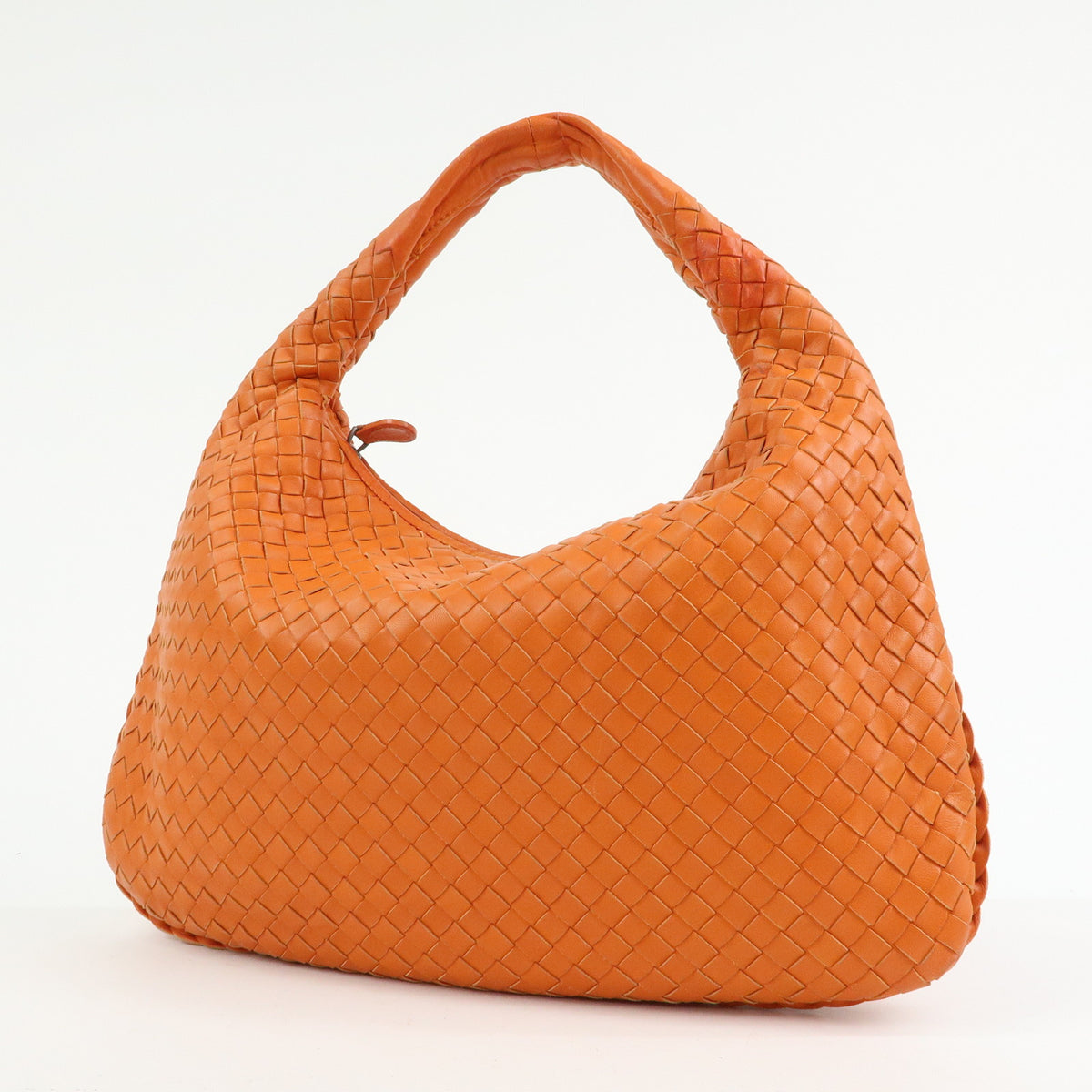 BOTTEGA VENETA Hobo Intrecciato Leather Shoulder Bag Orange 115653