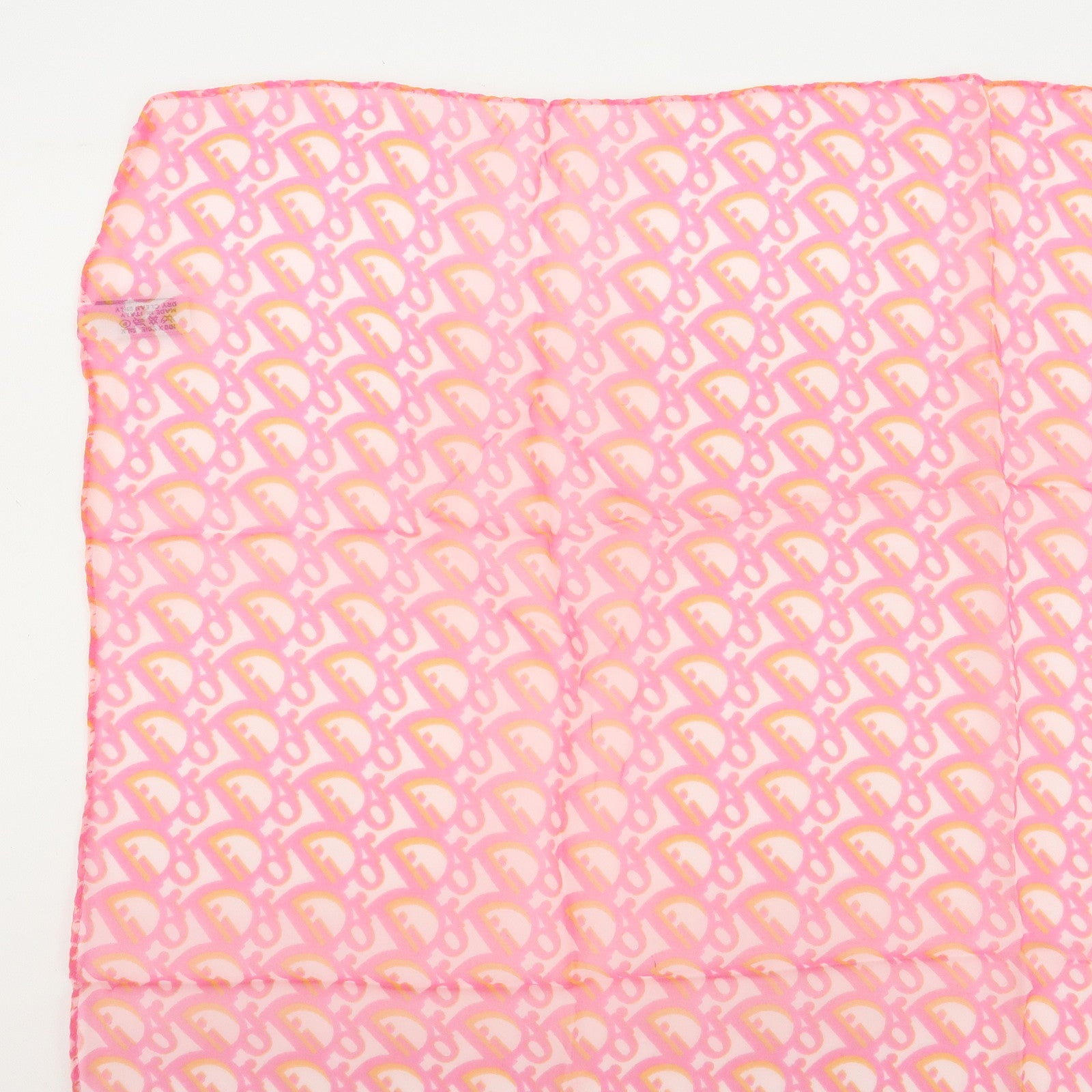 Christian Dior Trotter Silk 100% Scarf Handkerchief Pink