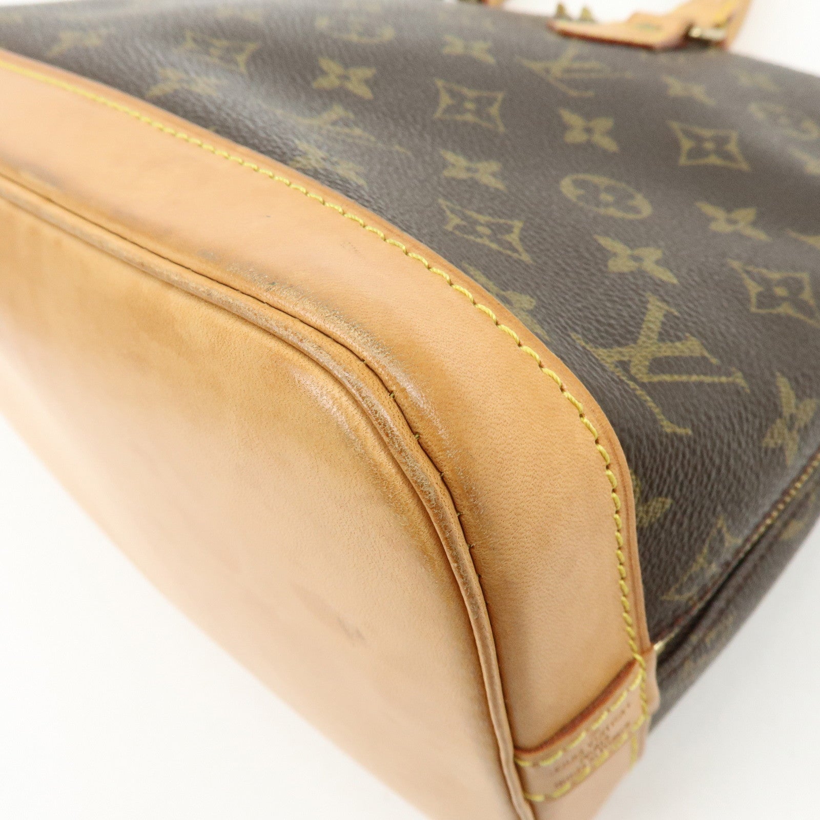 Louis Vuitton Monogram Alma PM Canvas Leather Hand Bag Brown M51130