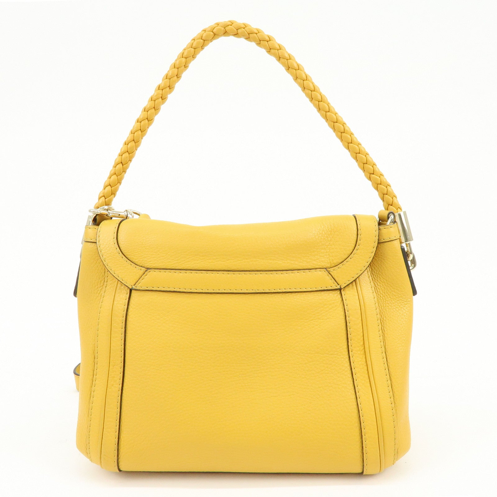 GUCCI Bamboo Bella Leather 2Way Shoulder Bag Yellow 282301