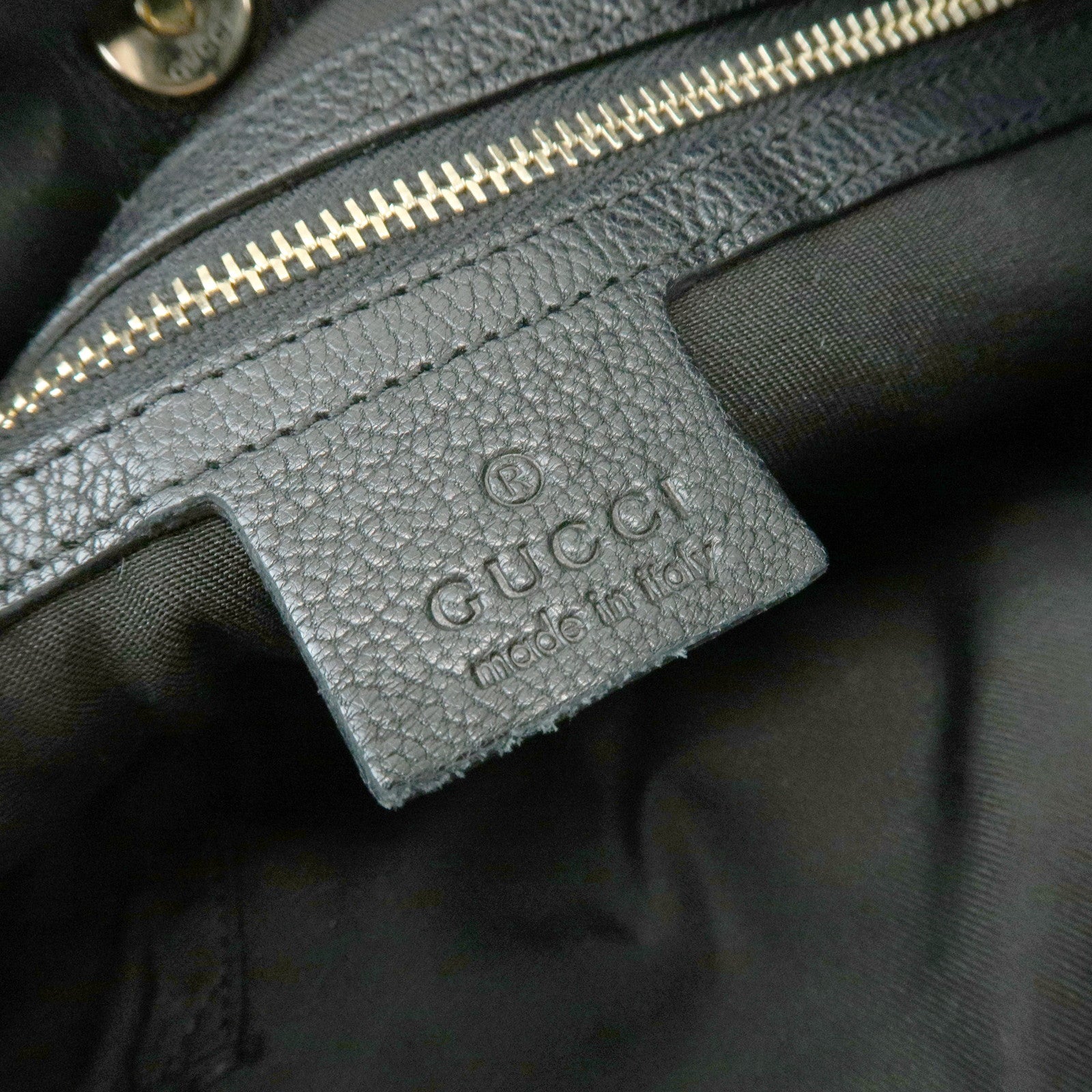 GUCCI Sherry Leather Shoulder Bag Hand Bag Black 154392