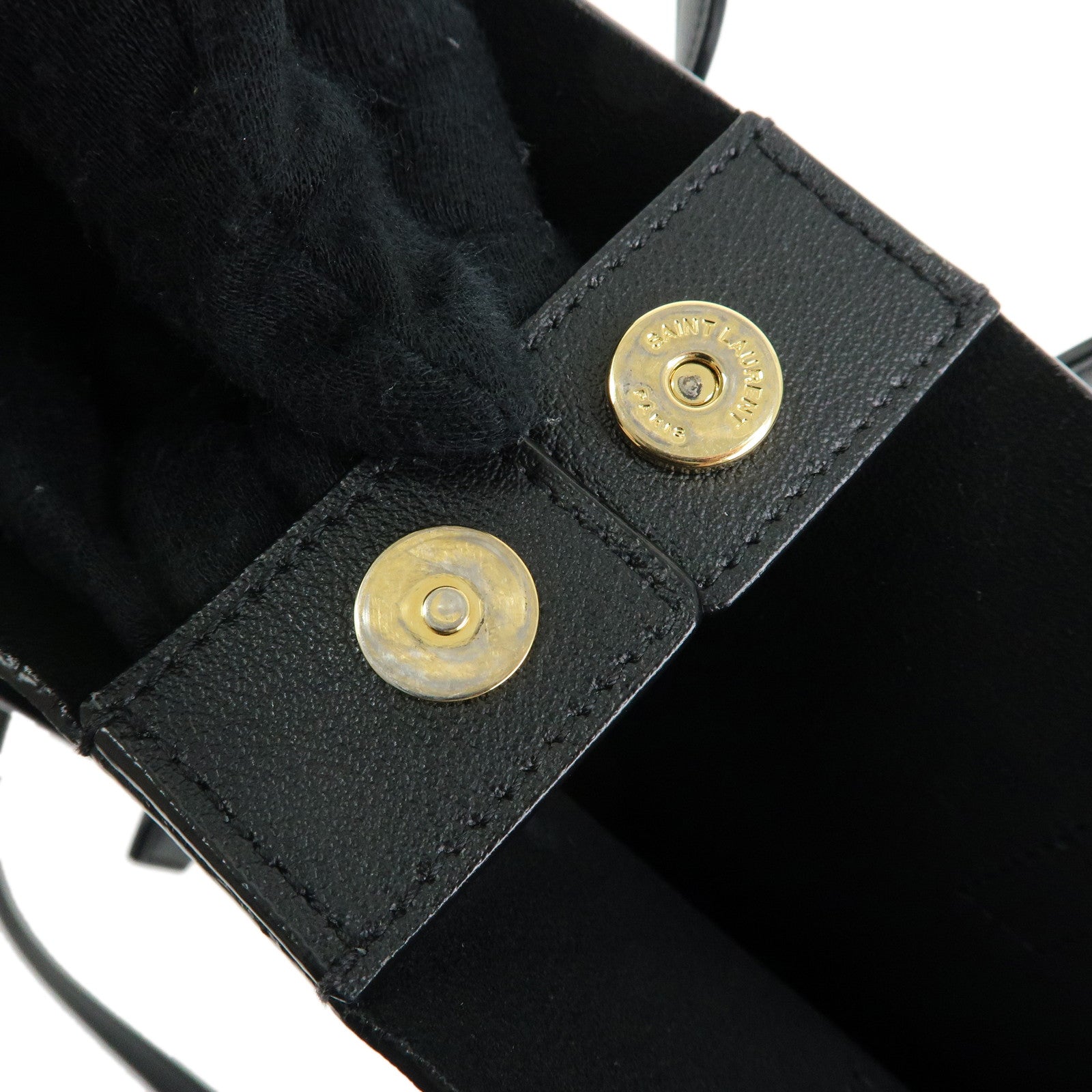 SAINT LAURENT PARIS Leather Toy Shopping Bag 2Way Bag Black GUE600307