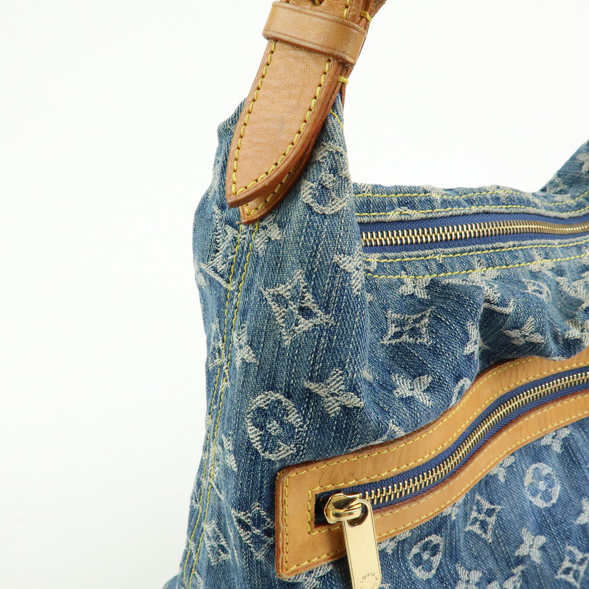 Louis Vuitton Monogram Denim Baggy GM Shoulder Bag Blue M95048