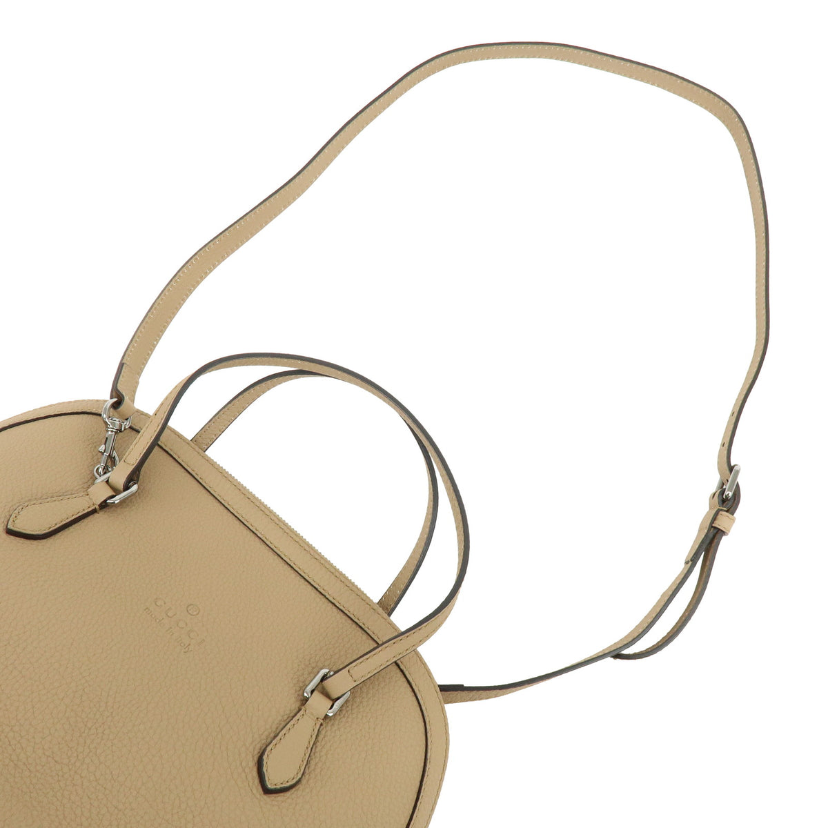GUCCI Leather 2Way Bag Hand Bag Shoulder Bag Beige 420023