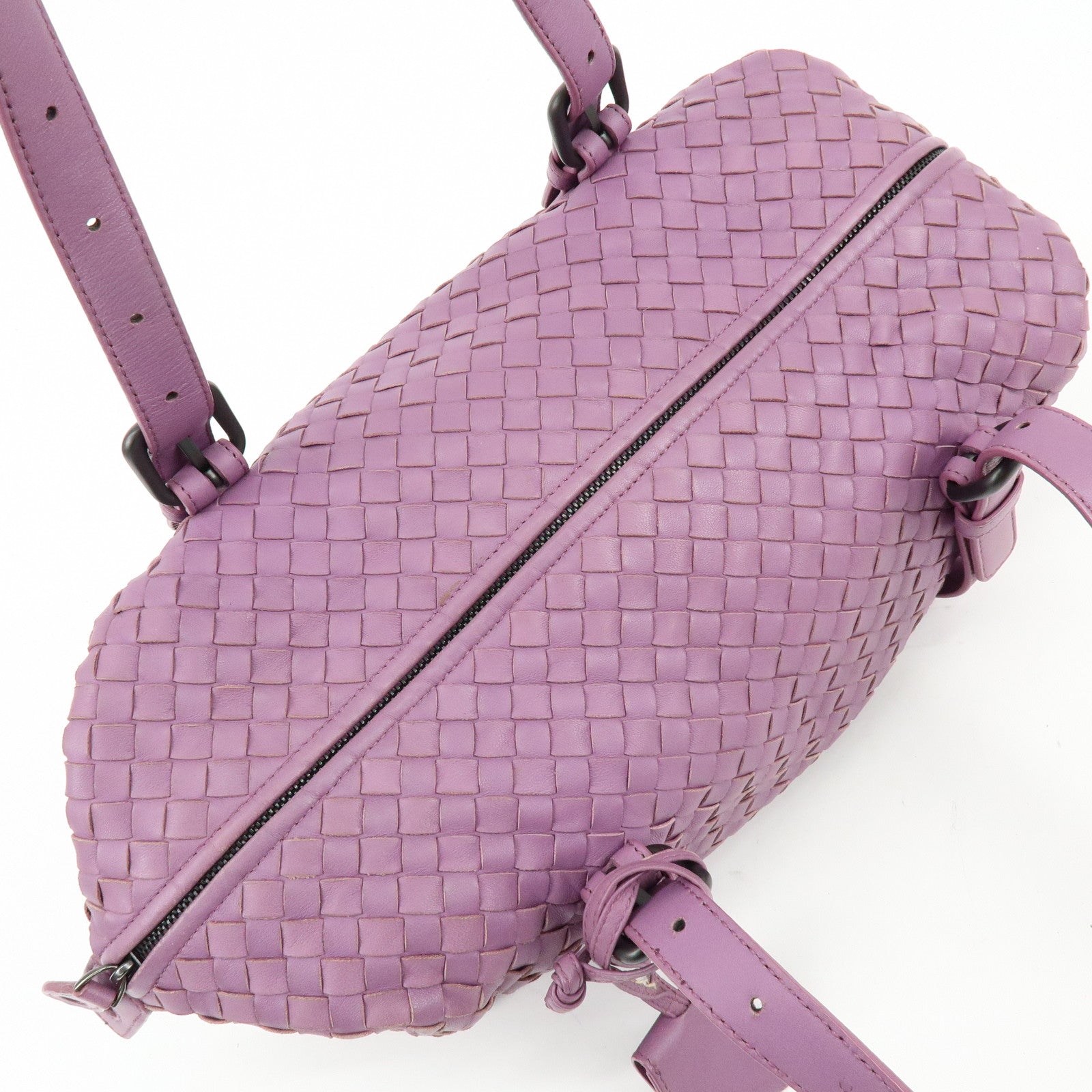 BOTTEGA VENETA Intrecciato Leather Shoulder Bag Hand Bag Purple