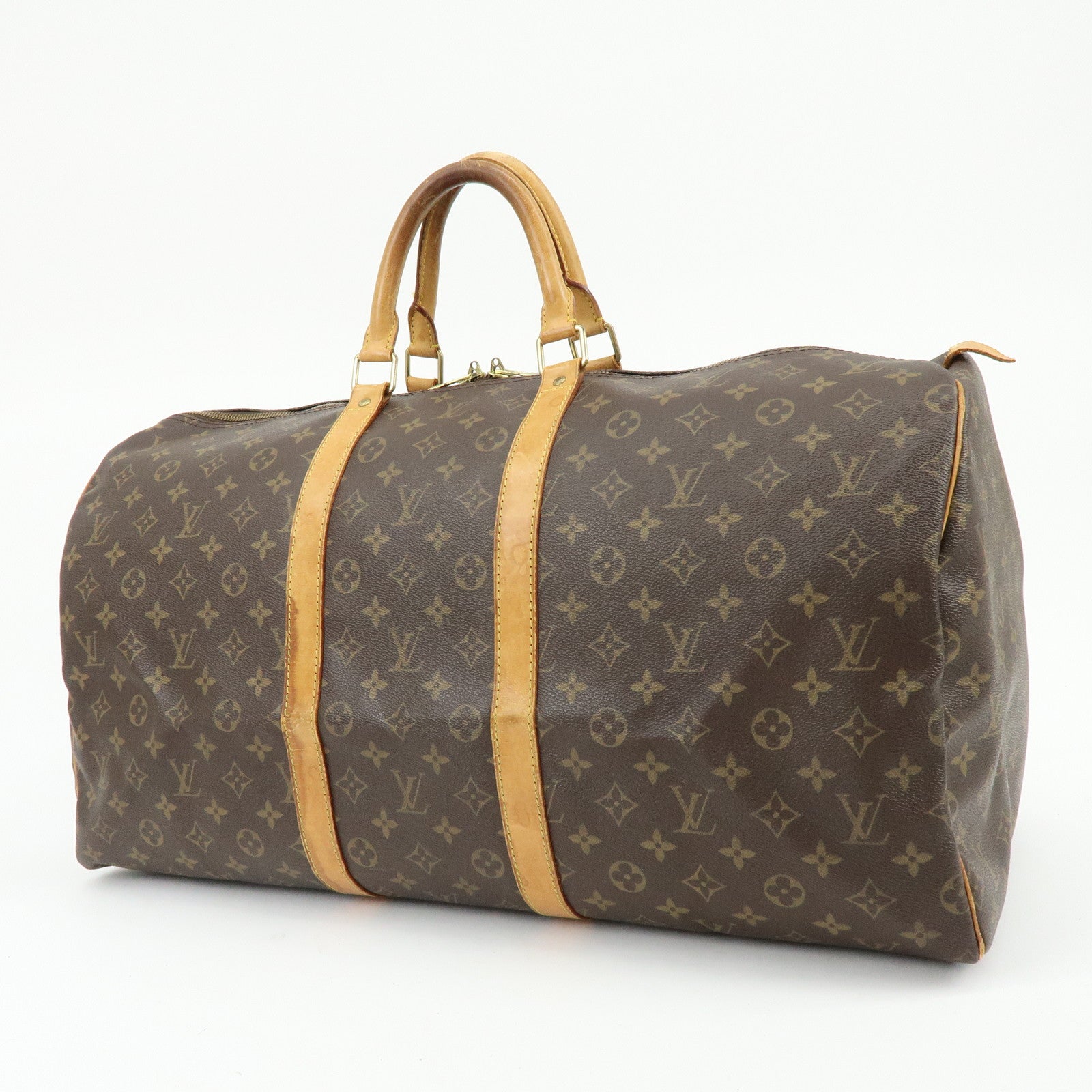 Louis Vuitton Monogram Keep All 55 Boston Bag Hand Bag Brown M41424