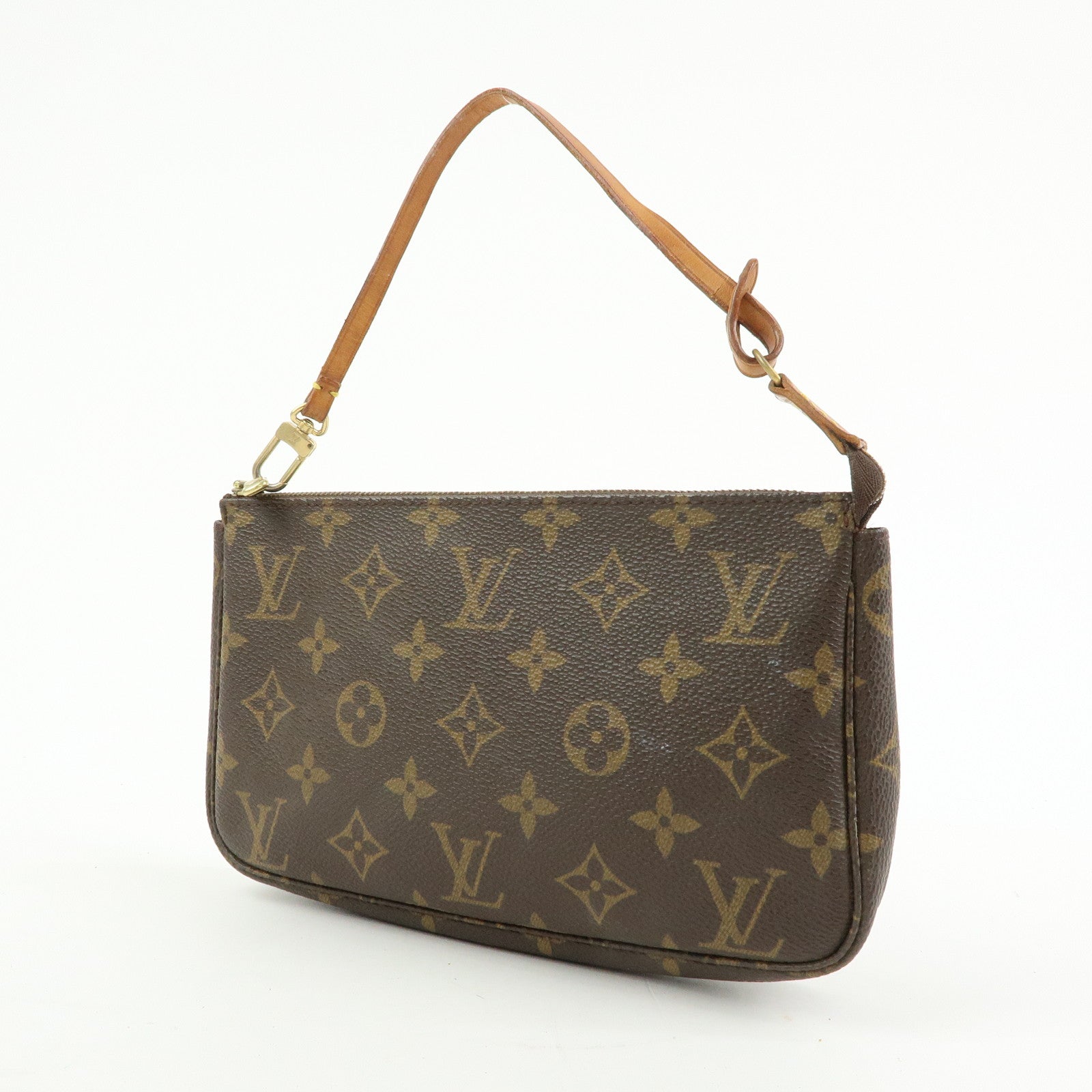 Louis Vuitton Monogram Pochette Accessoires Pouch Hand Bag Brown M51980