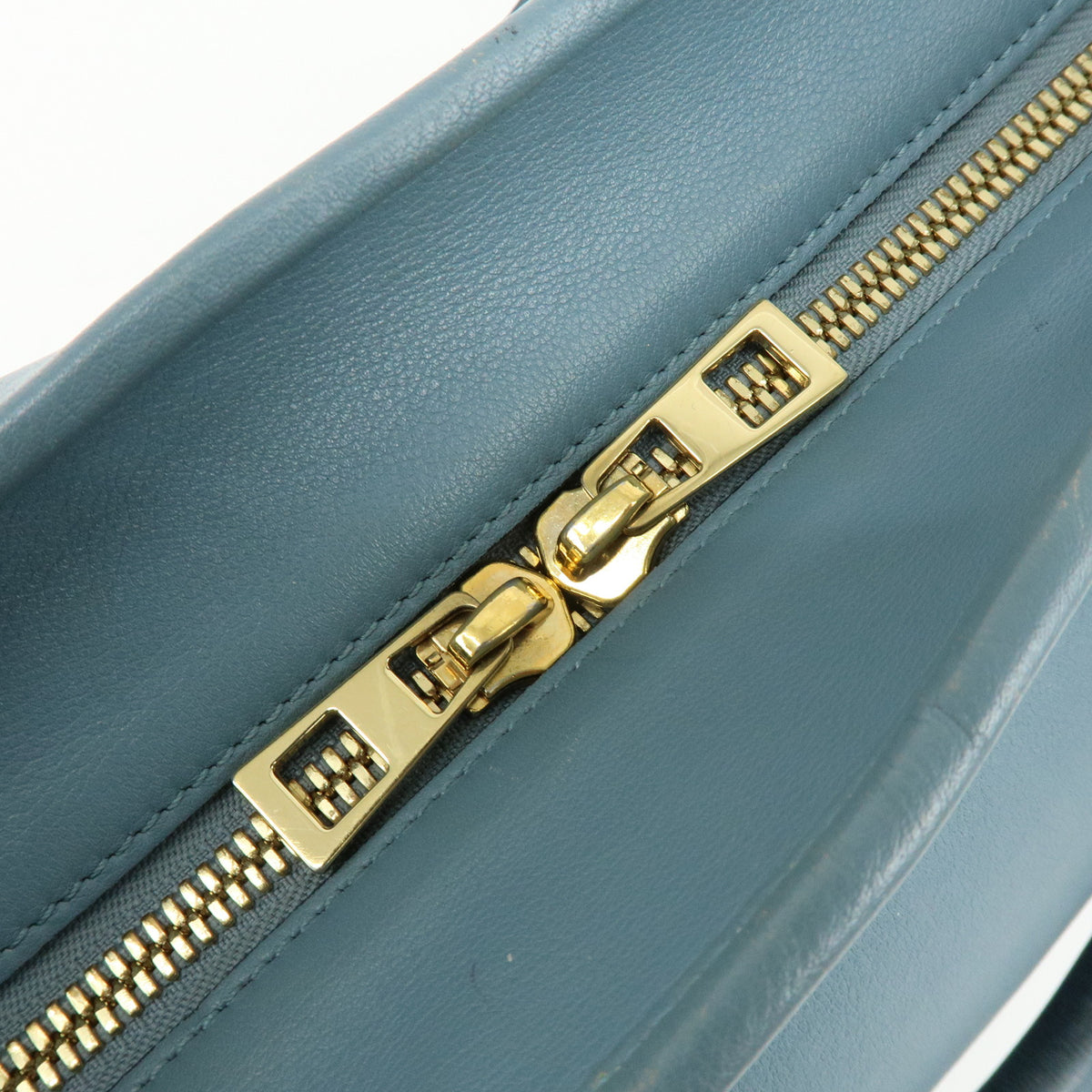 LOEWE Anagram Amazona 36 Leather 2Way Hand Bag Boston Bag Blue