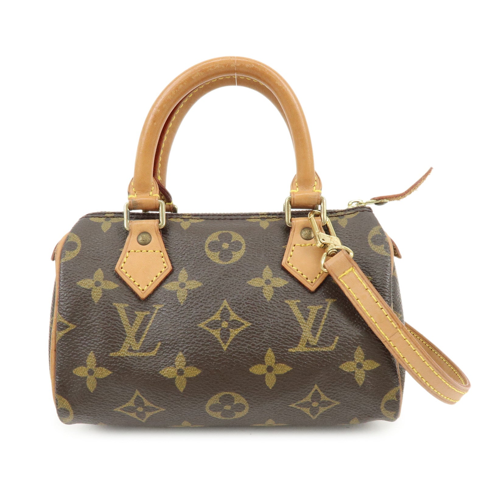 Louis Vuitton Monogram Mini Speedy Hand Bag and Strap Brown M41534 Lot
