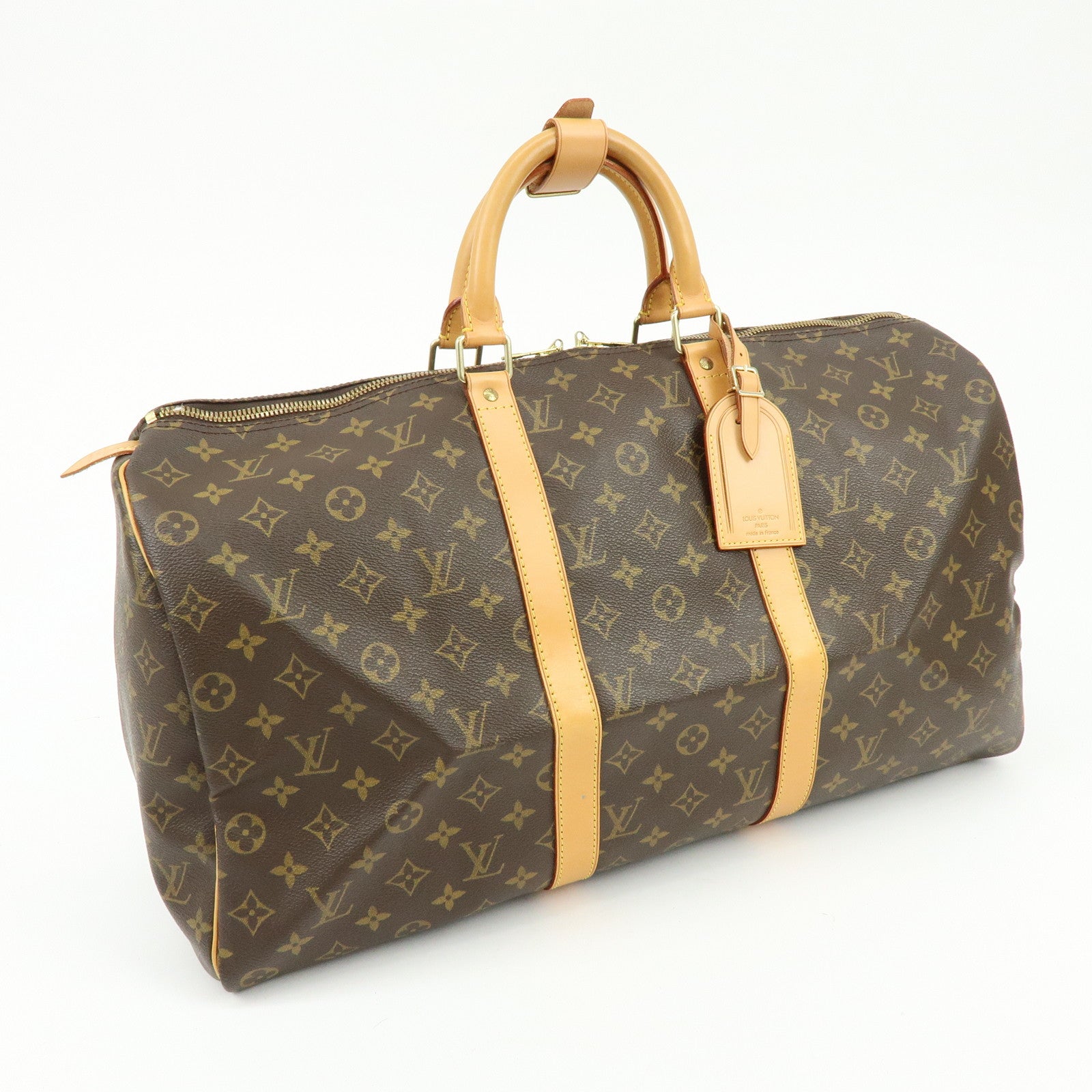 Louis Vuitton Monogram Keep All 50 Boston Bag Brown M41426