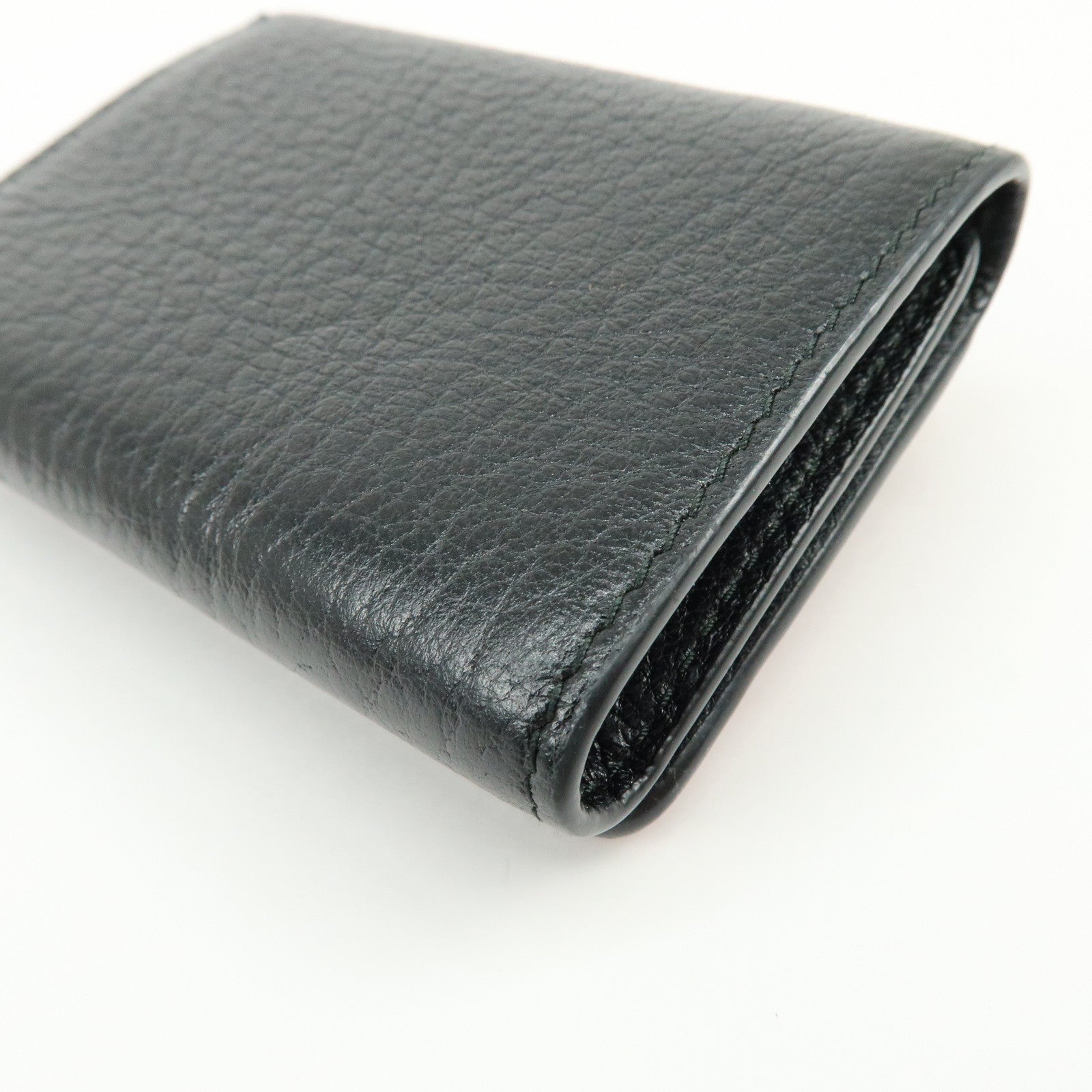 MIU MIU Logo Madras Leather Tri-fold Compact Wallet Red Black 5MH020