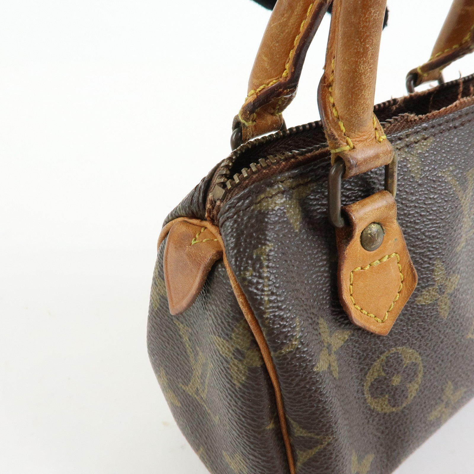 Louis Vuitton Monogram Mini Speedy Hand Bag & Strap Brown M41534