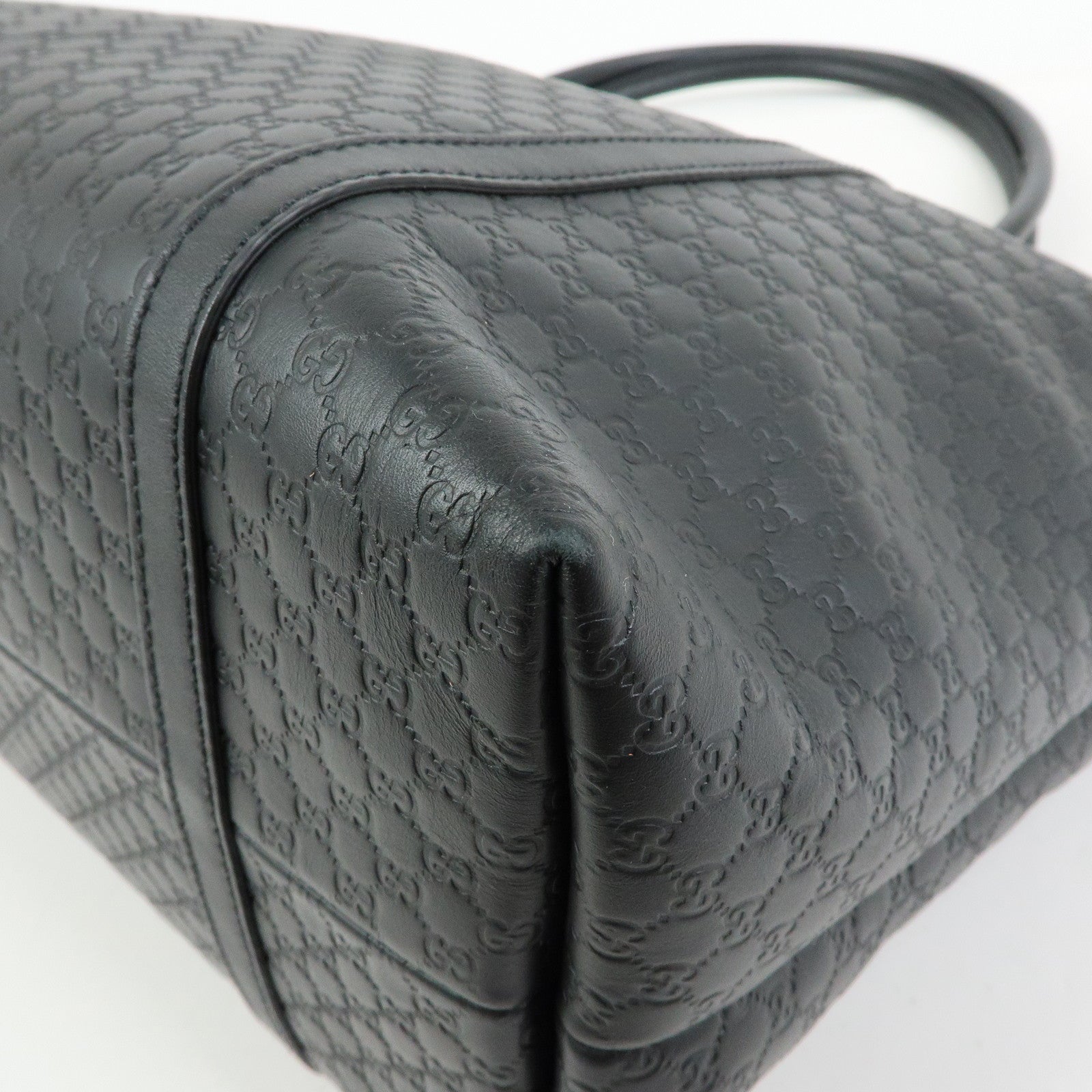 GUCCI Microguccissima Leather Tote Bag Shoulder Bag Black 449647