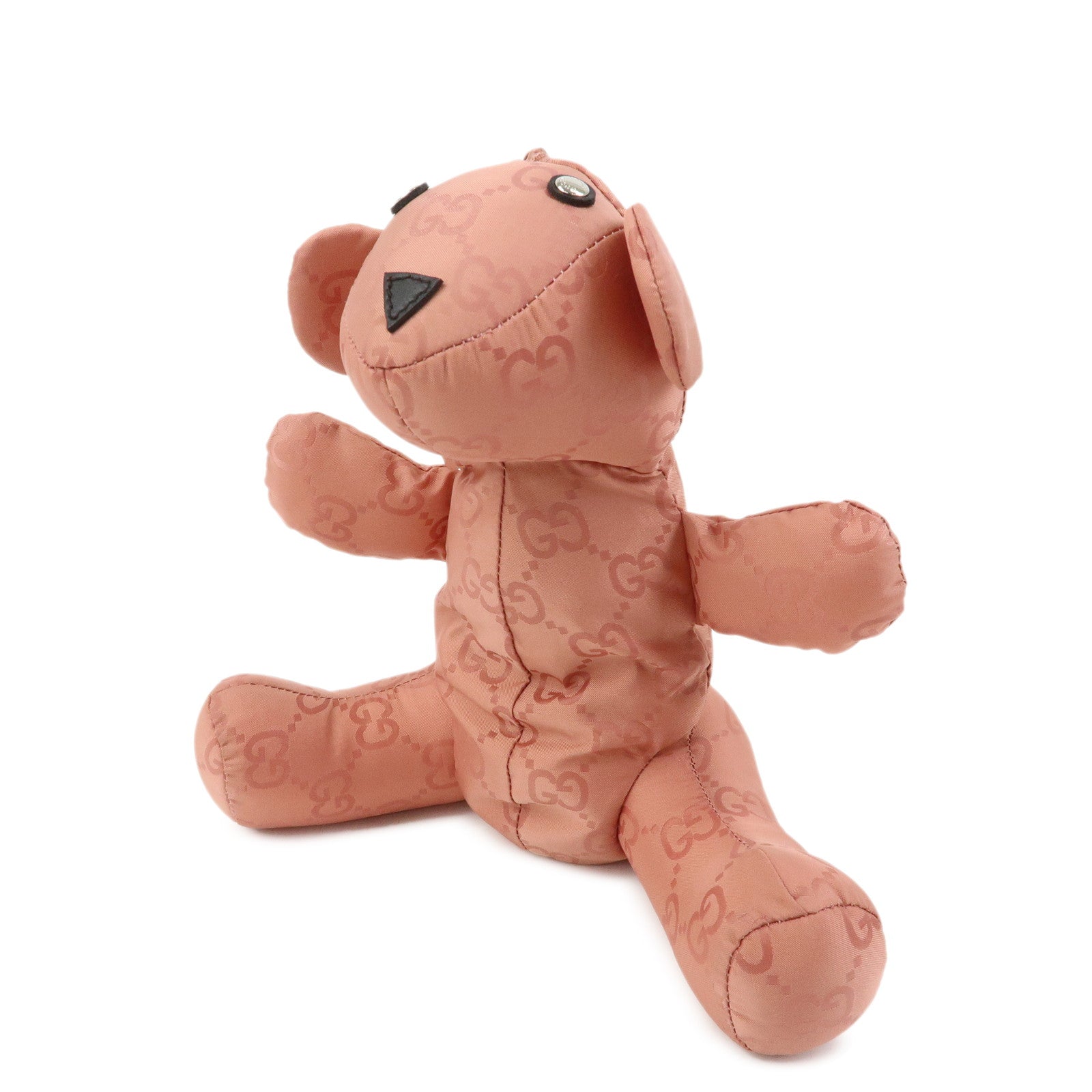 GUCCI Teddy Bear GG Nylon Cosmetic Pouch Bag Charm Pink 223669