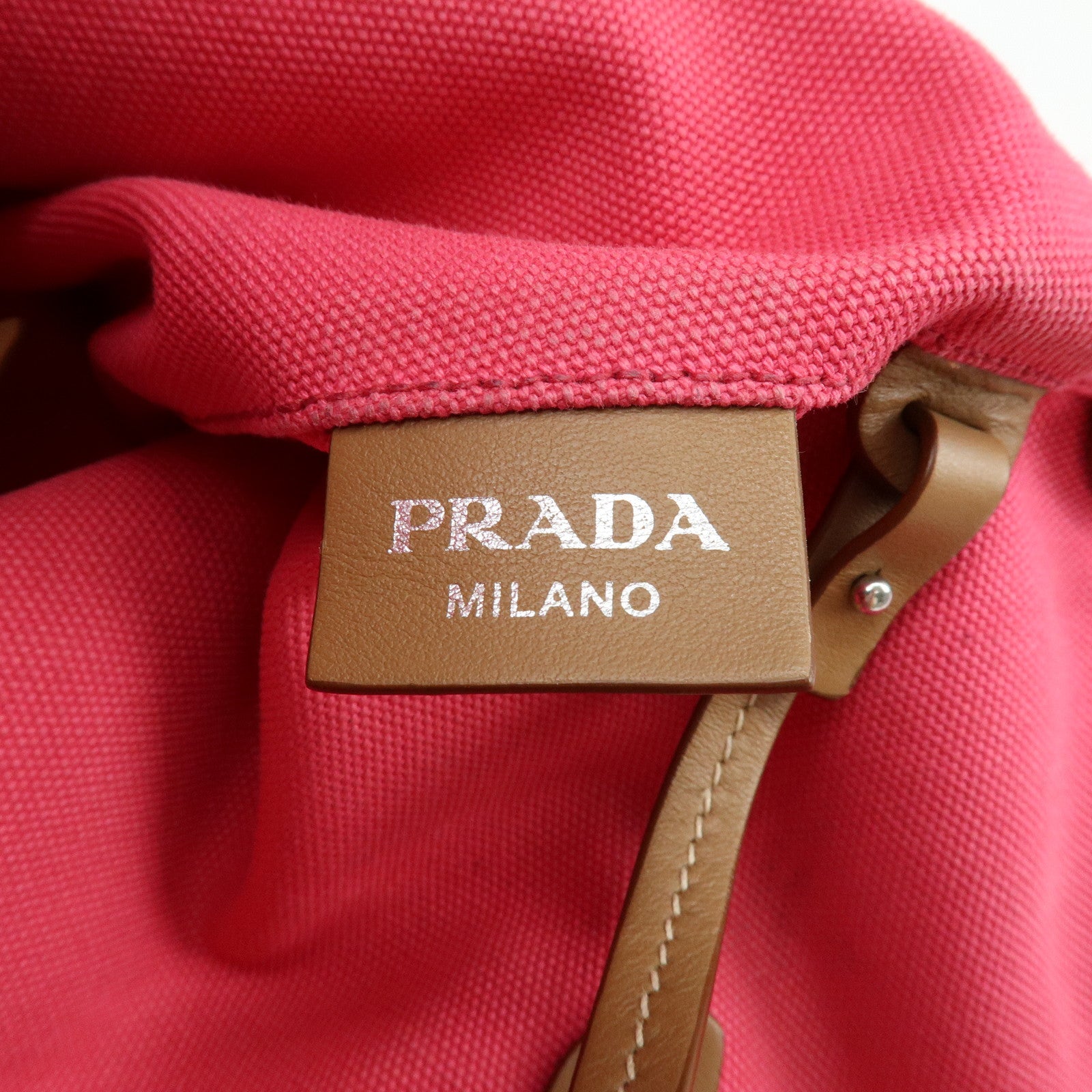 PRADA Canapa Triangle Logo Canvas 2Way Bag Hand Bag Pink 1BG163