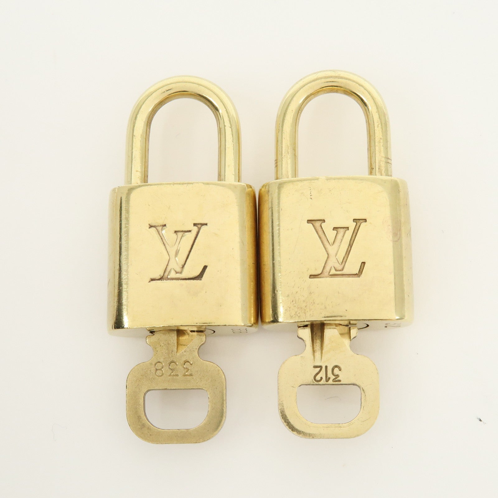 Louis Vuitton Lot of 10 Lock & Key Cadena Key Lock Gold