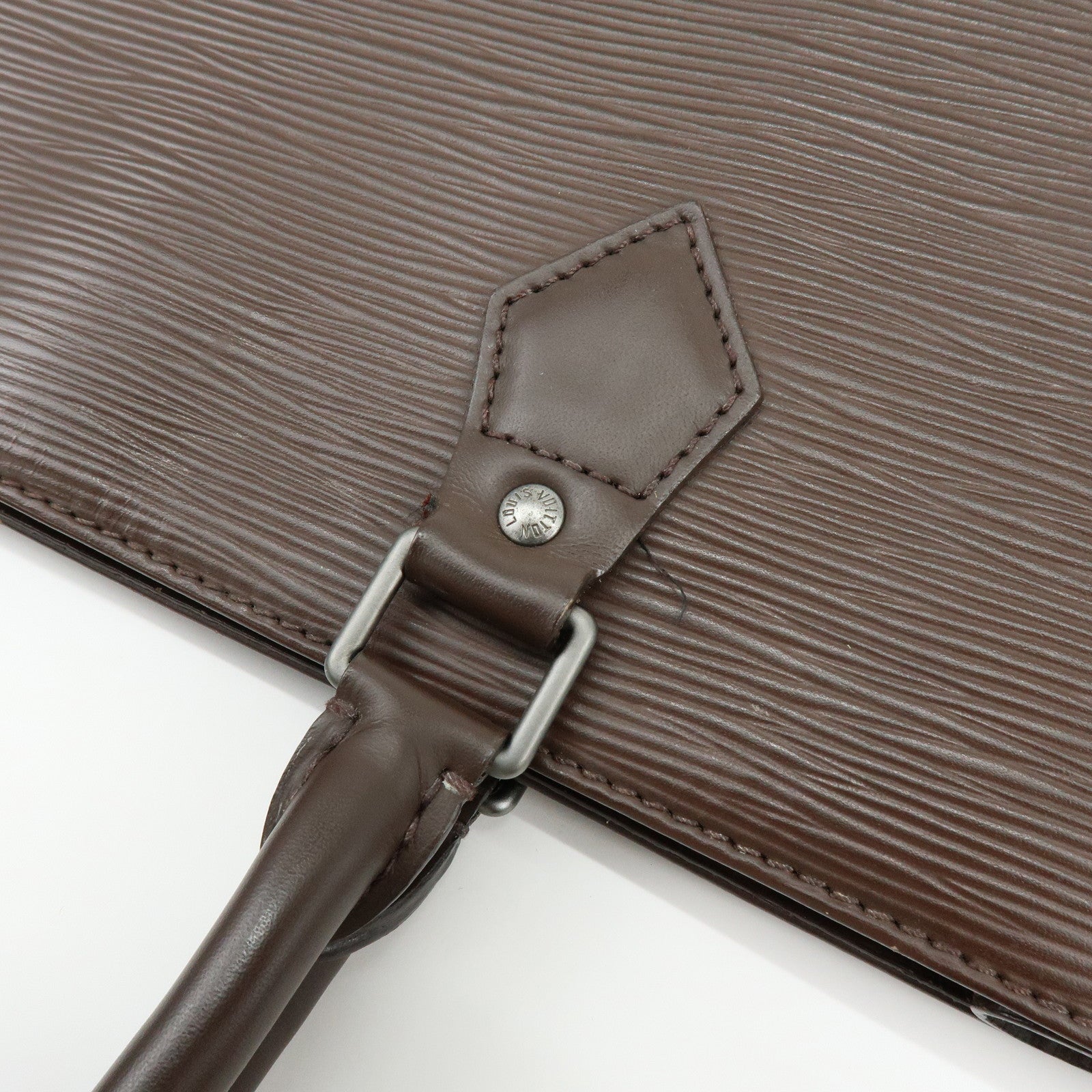 Louis Vuitton Epi Sac Plat Leather Hand Bag Tote Bag Mocha M59082