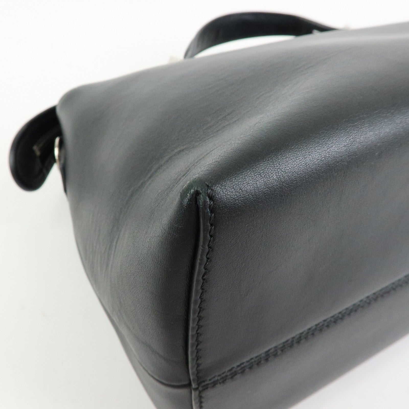 FENDI By The Way Large Leather 2Way Bag Hand Bag Black 8BL125