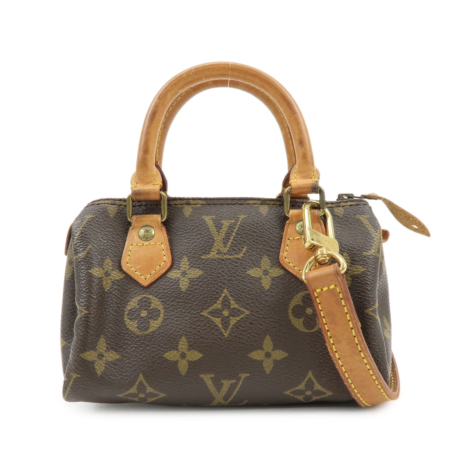 Louis Vuitton Monogram Mini Speedy Hand Bag and Strap Brown M41534 Lot