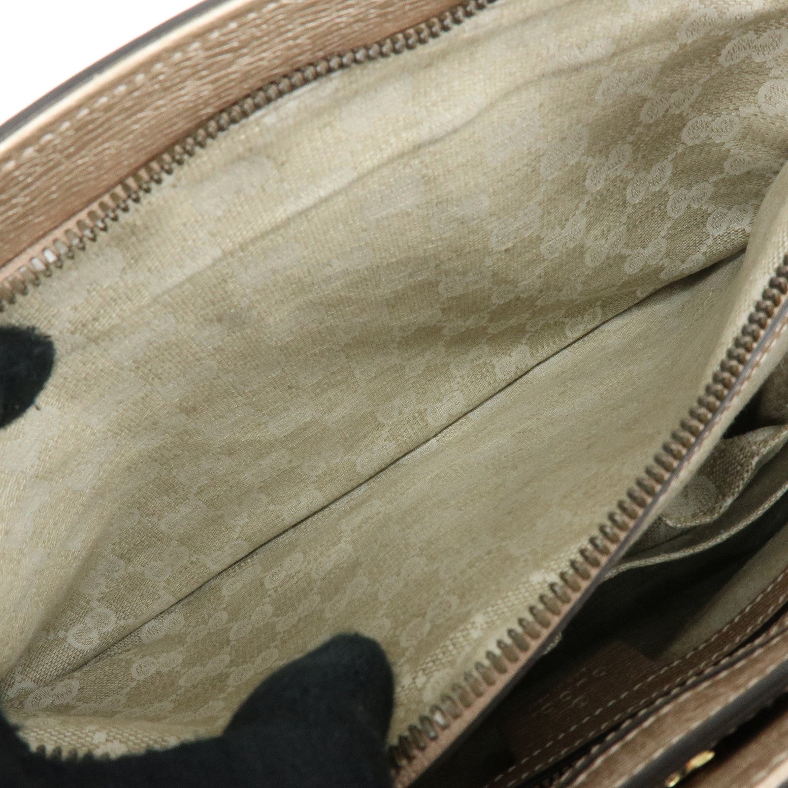 GUCCI Horsebit Leather 2Way Bag Hand Bag Champaign Pink 319795