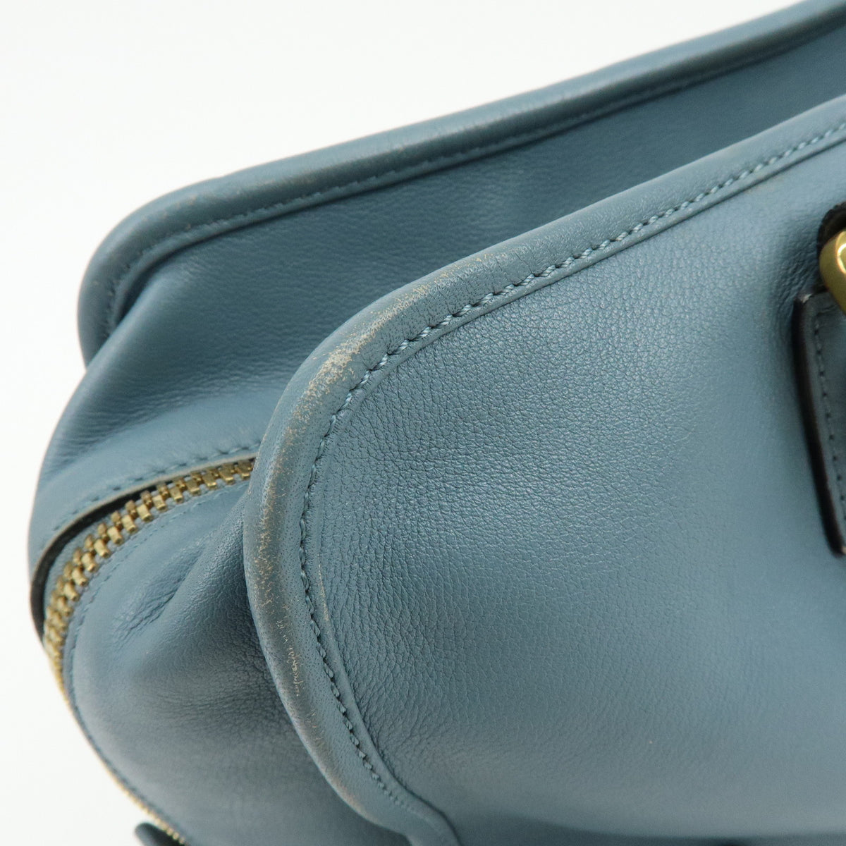 LOEWE Anagram Amazona 36 Leather 2Way Hand Bag Boston Bag Blue