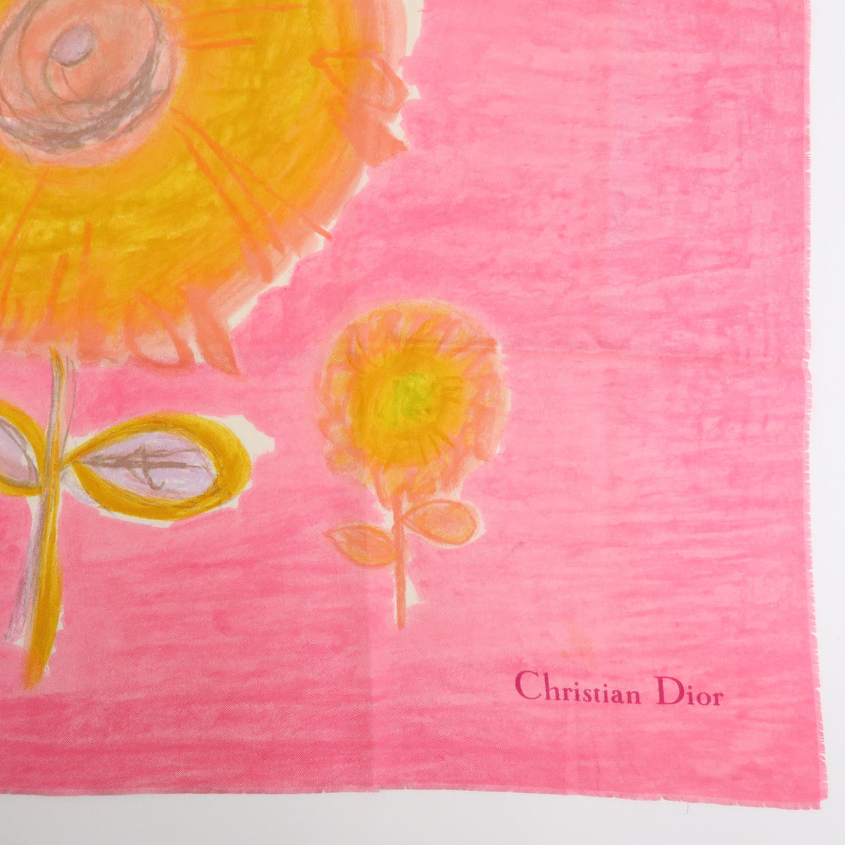 Christian Dior CELINE Cartier Lot of 3 Silk 100% Scarf Pink Gold Beige