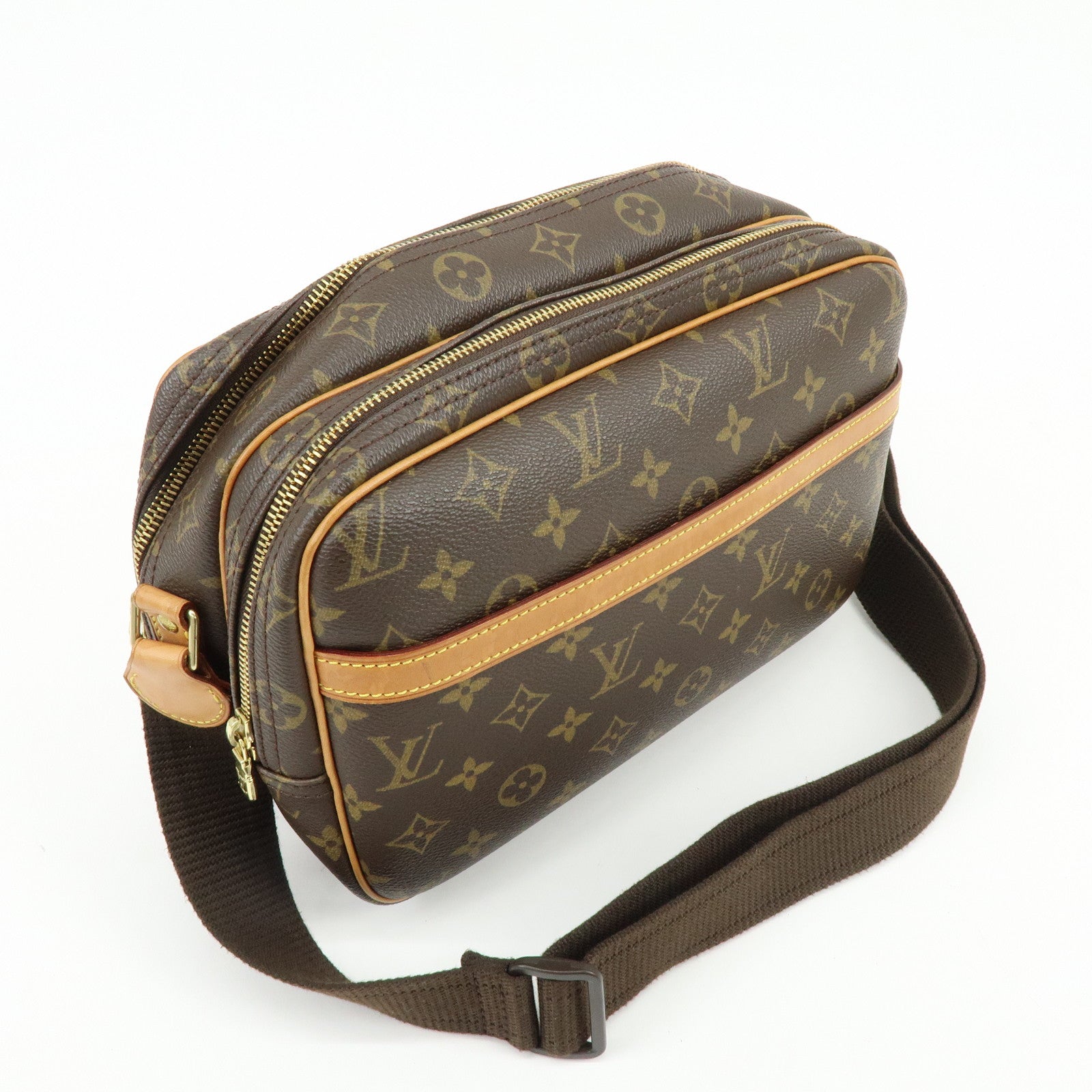 Louis Vuitton Monogram Reporter PM Shoulder Bag Brown M45254