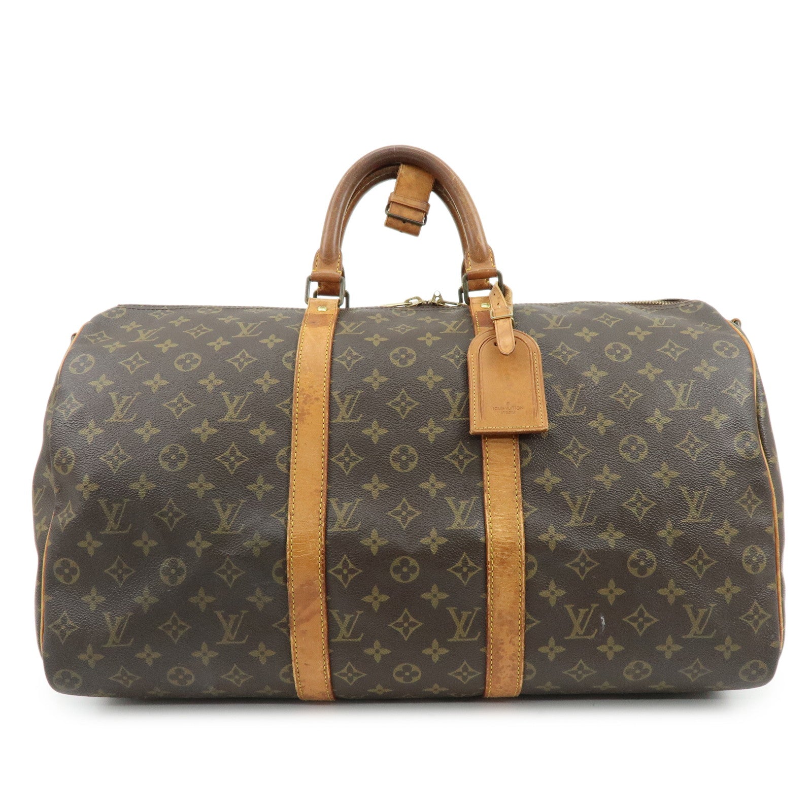Louis Vuitton Monogram Keep All Bandouliere 50 Boston Bag Brown M41416