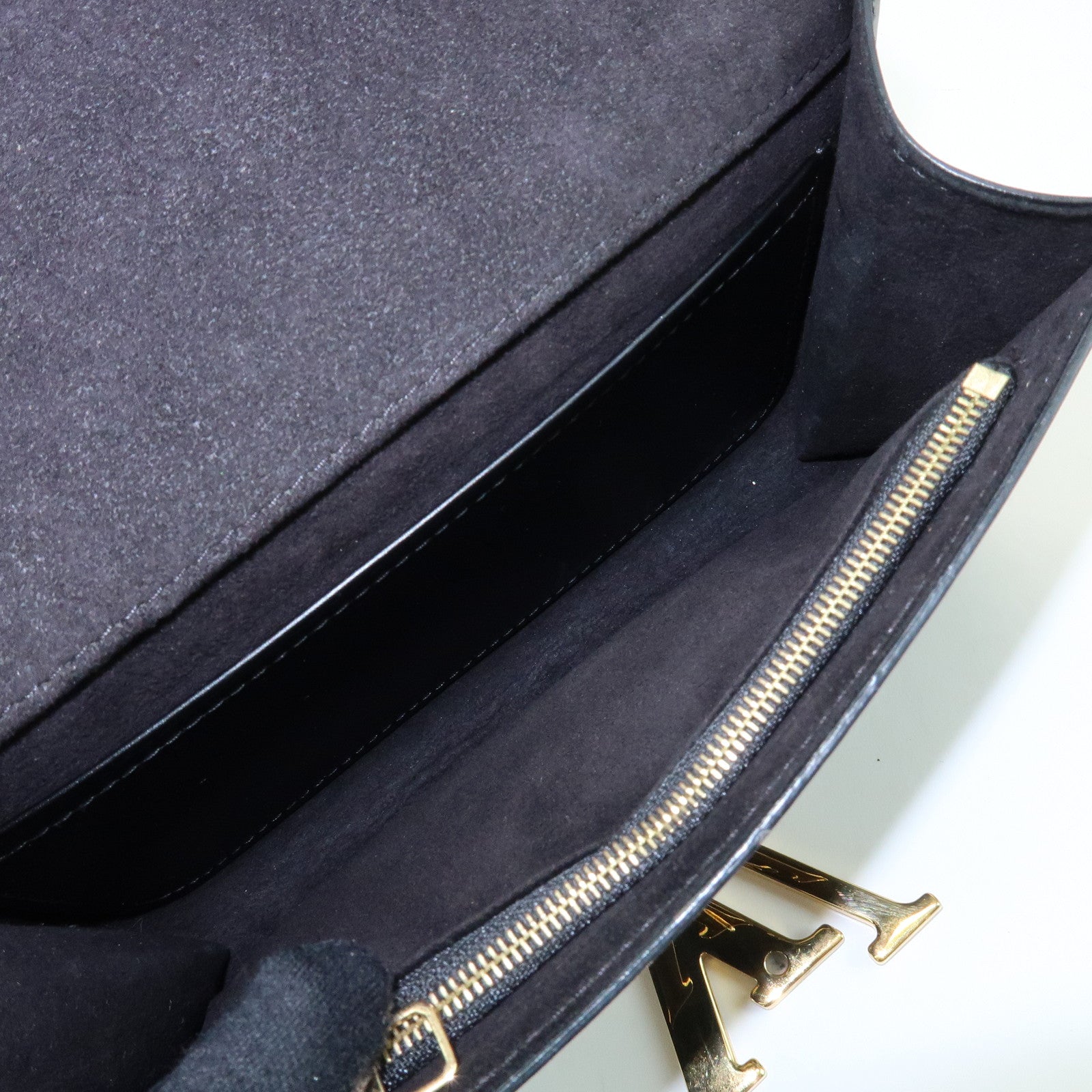 Louis Vuitton Pochette Louise MM Leather Chain Shoulder Bag Noir M51033