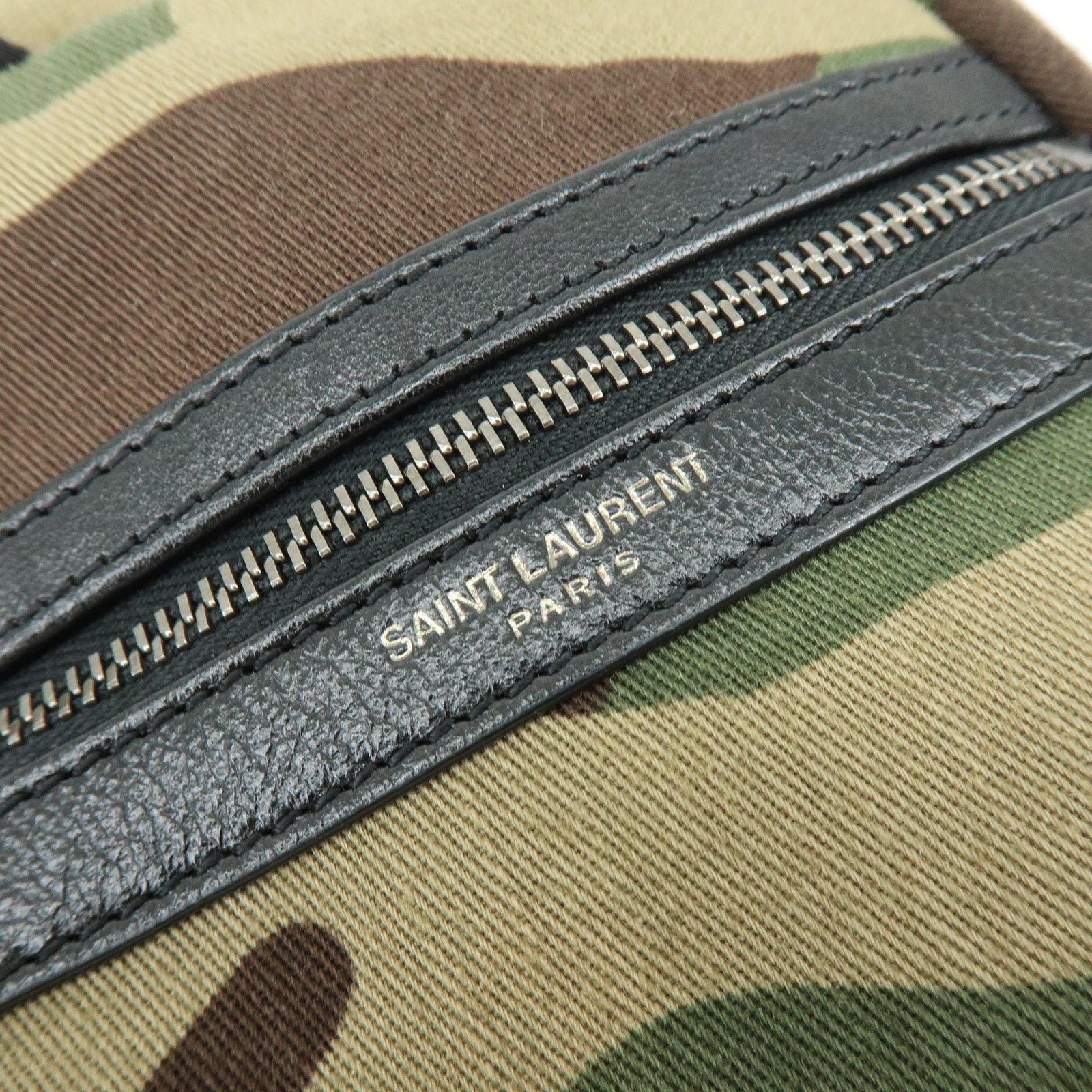 SAINT LAURENT PARIS Canvas Leather Shoulder Bag Camouflage 581700