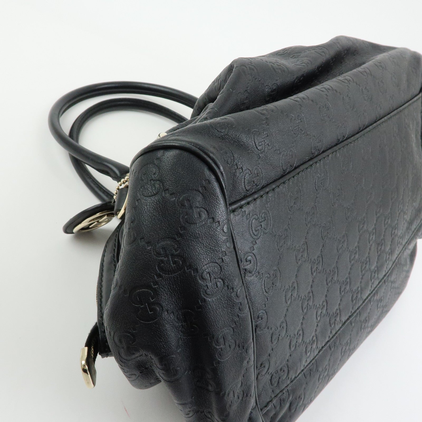 GUCCI Sukey Guccissima Leather 2Way Shoulder Bag Black 223974